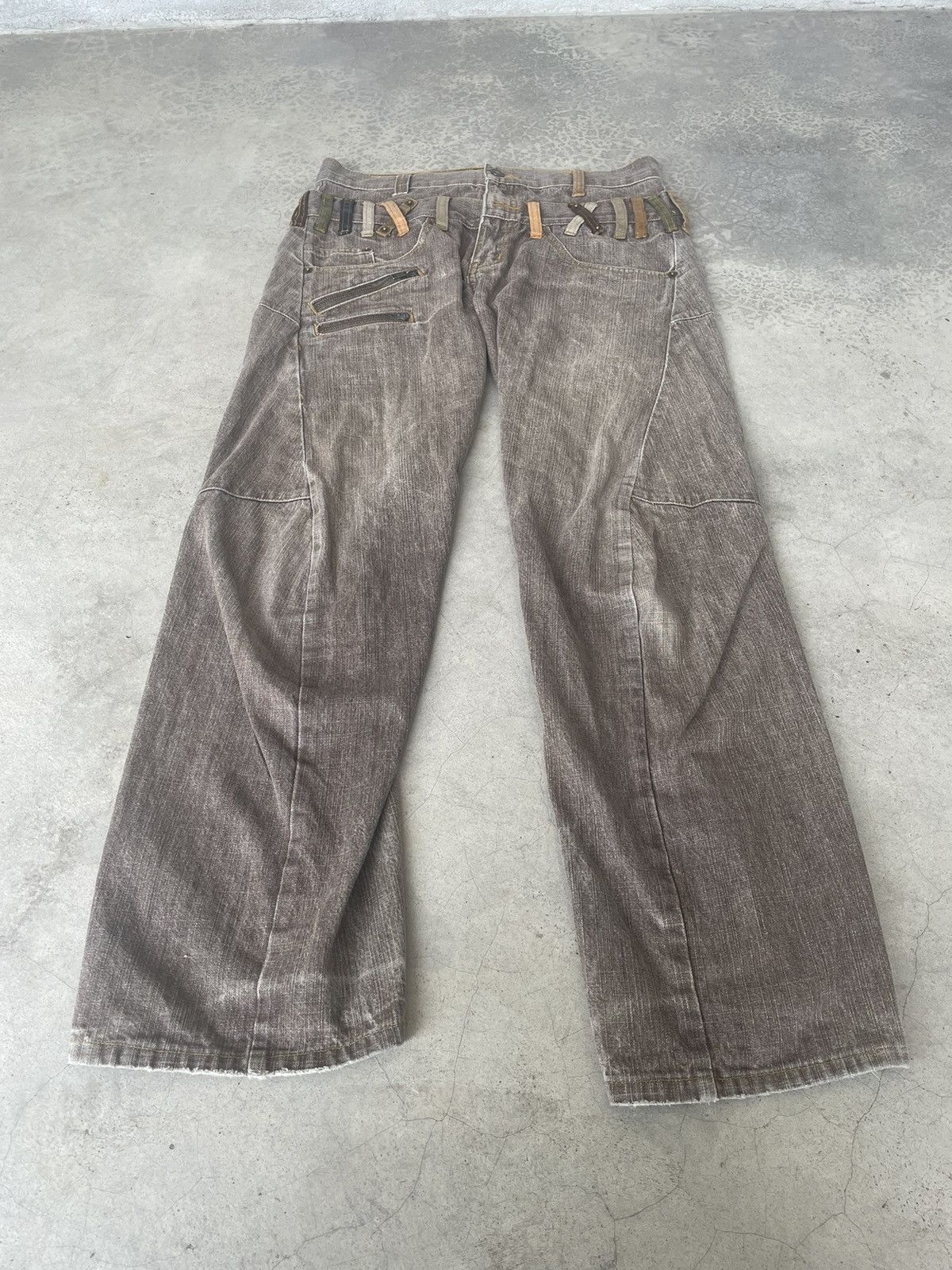 Hysteric Glamour BREATHMINT DOUBLE WAIST CURVED LEG PANTS Size US 30 / EU 46 - 1 Thumbnail