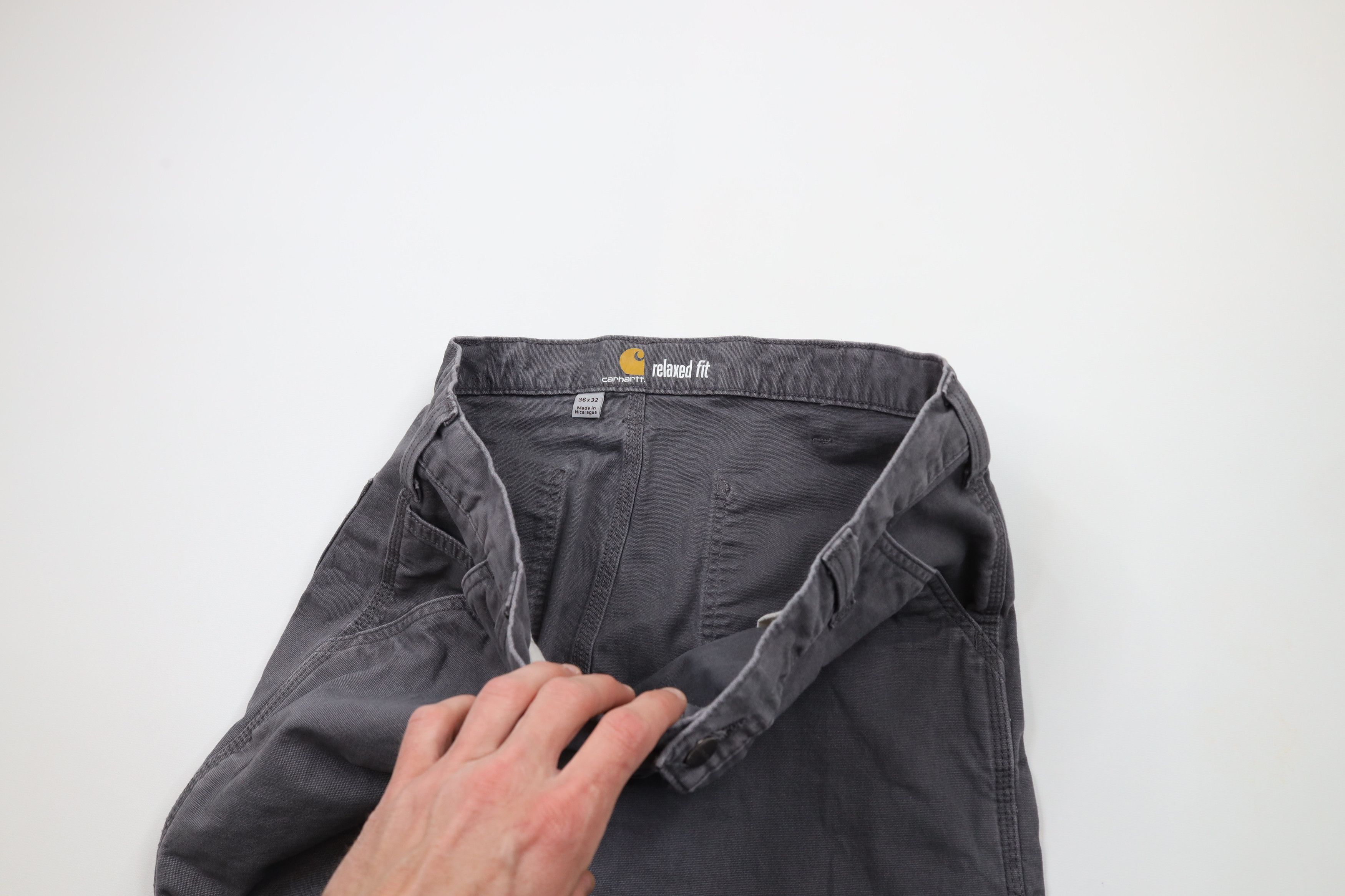 Carhartt Vintage Carhartt Relaxed Fit Spell Out Dungaree Pants Gray Size 36 - 7 Thumbnail