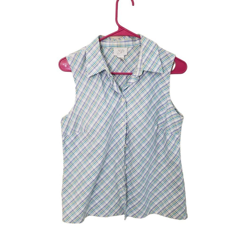 Designer CT438 Ann Taylor Loft Ladies Sleeveless Shirt 10 Size L / US 10 / IT 46 - 1 Thumbnail