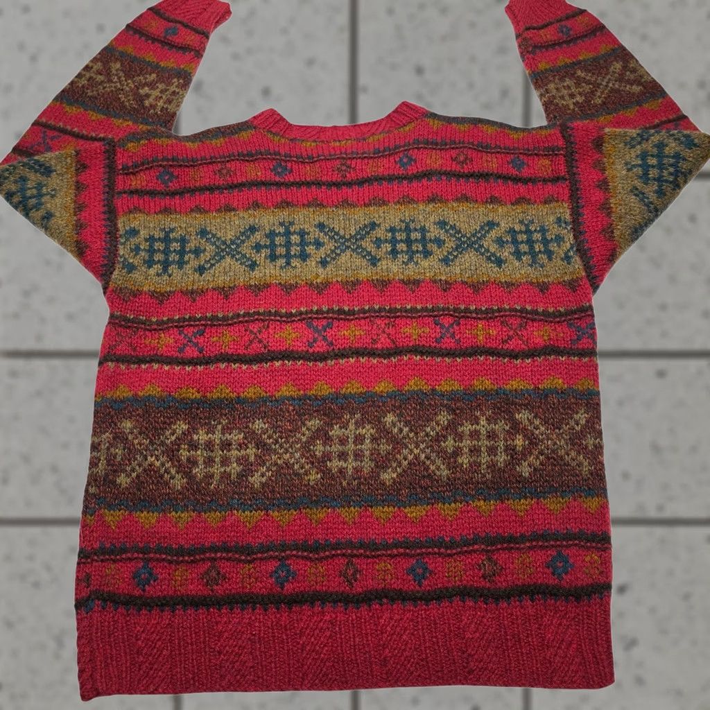 Vintage VINTAGE Woolrich Red Patterned Pure Wool Men's Sweater Size Medium 90s Crew Neck Knit Heavyweight Pullover Long Sleeve Regular Mens Size US M / EU 48-50 / 2 - 1 Thumbnail