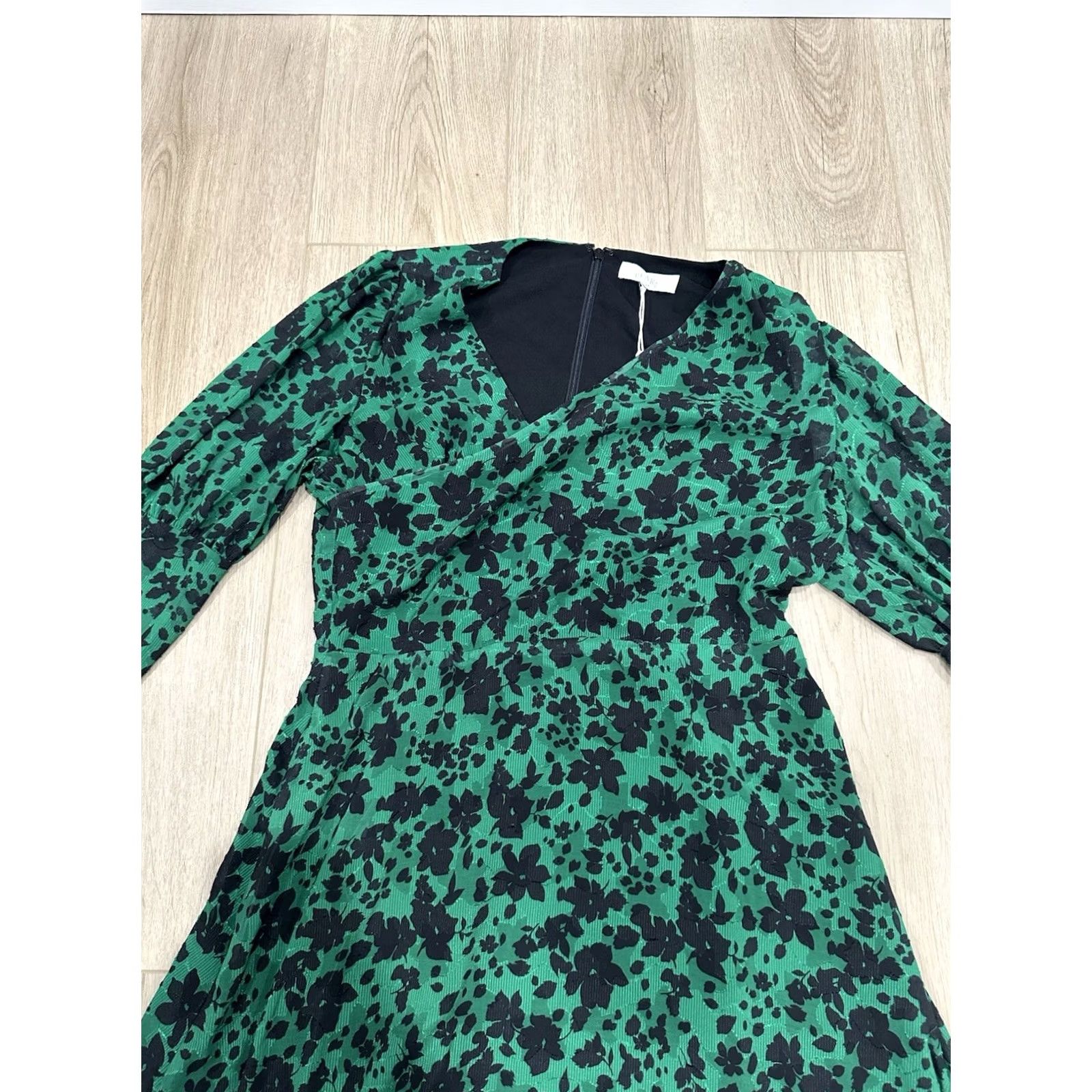 Vintage Pearl By Lela Rose Womens Emerald Floral Jacquard Asymmetrical MIDI Dress 12 Size XL / US 12-14 / IT 48-50 - 6 Thumbnail