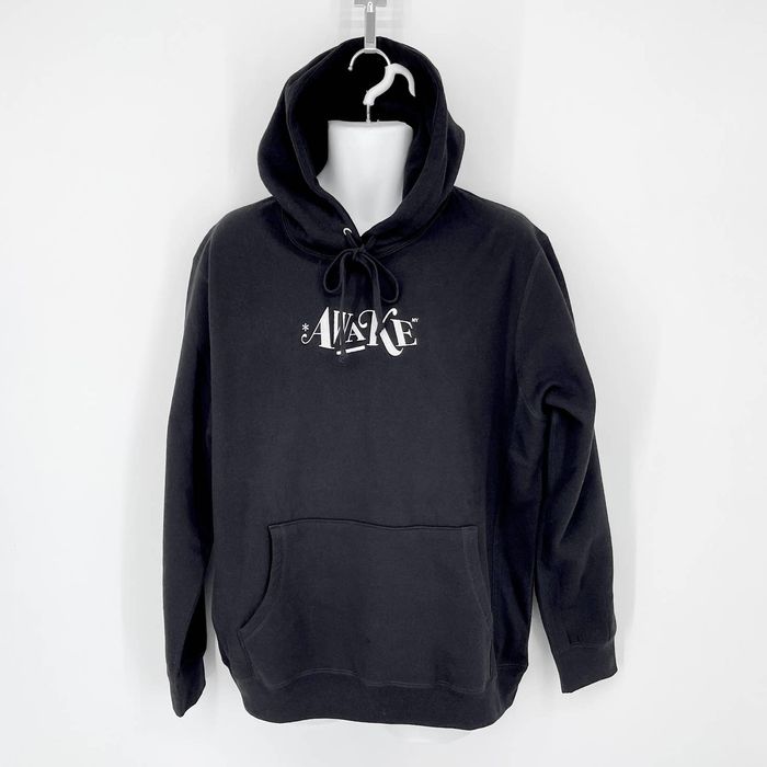 Awake Awake NY Black Hoodie NEW Sz L Embroidered Logo Cotton | Grailed