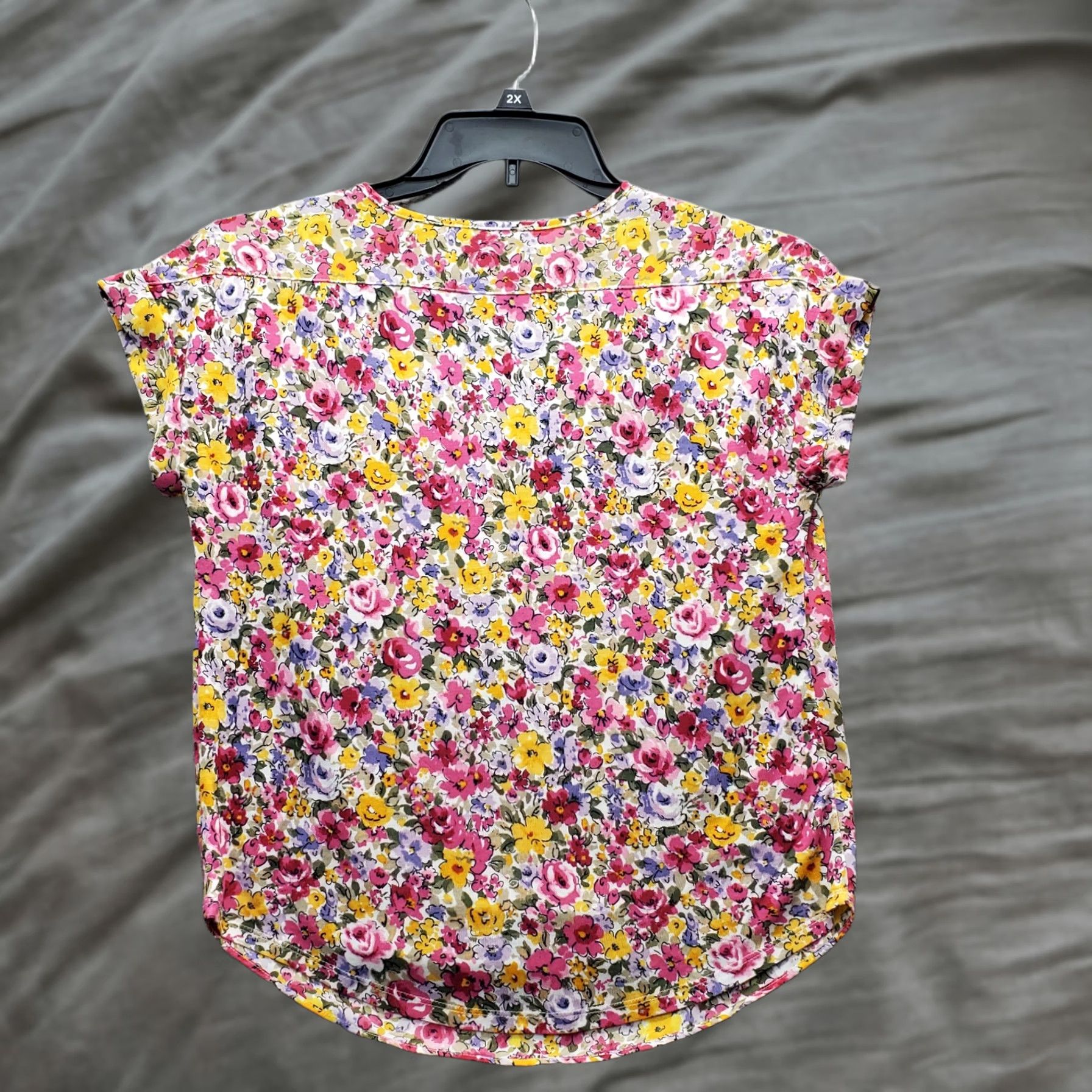 Loft Loft Blouse Women's 2XSP Multi Floral V-Neck Cap Sleeve Pullover Shirt Size XXS / US 00 / IT 34 - 1 Thumbnail