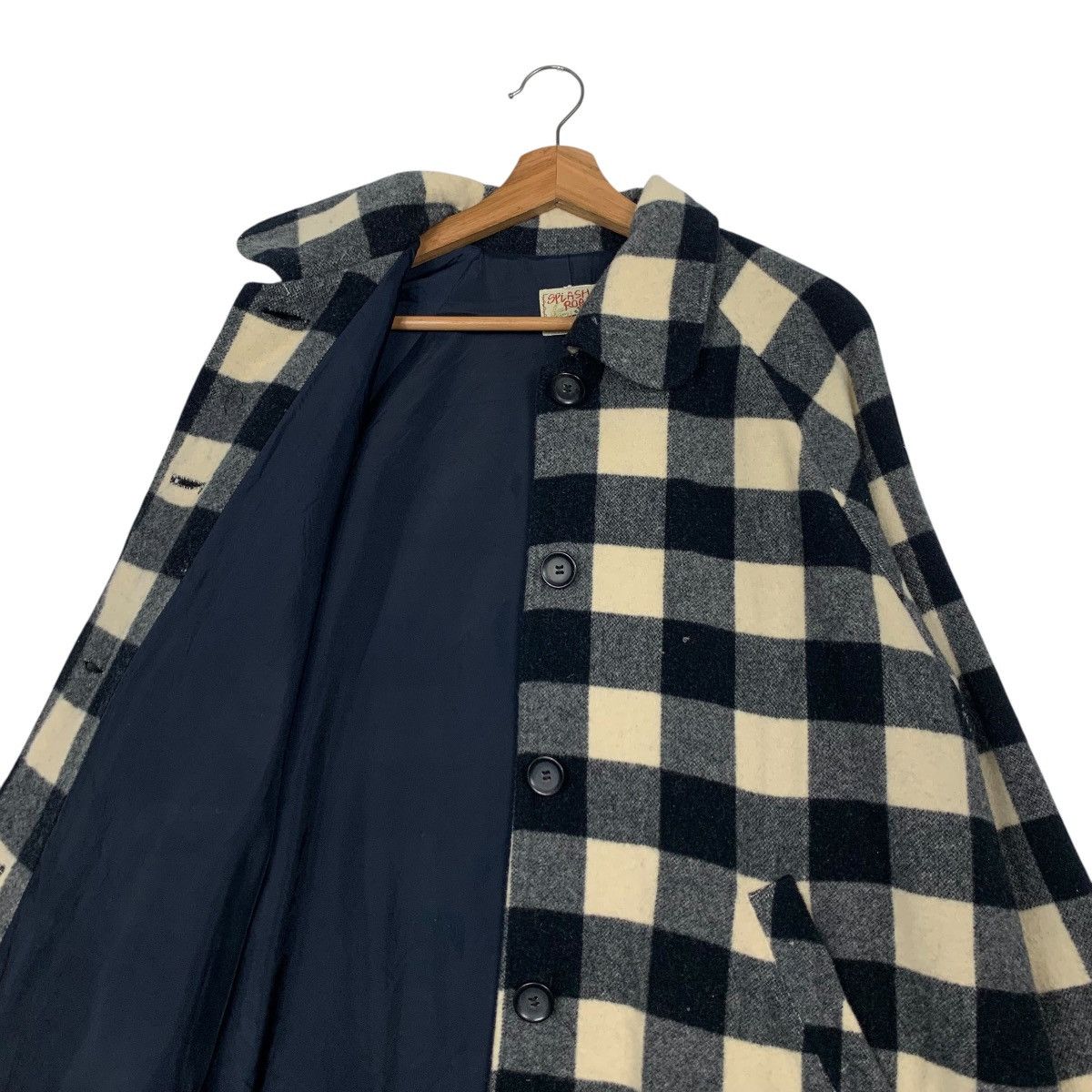 Japanese Brand SPLASH ROAD Checked Wool Coat Jacket #2265-C100 Size XL / US 12-14 / IT 48-50 - 10 Thumbnail