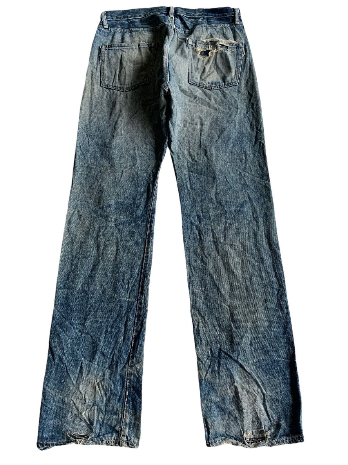 Japanese Brand × Vintage Omnigod Damage Rare Selvedge Distressed Denim☠️ Size US 32 / EU 48 - 4 Thumbnail