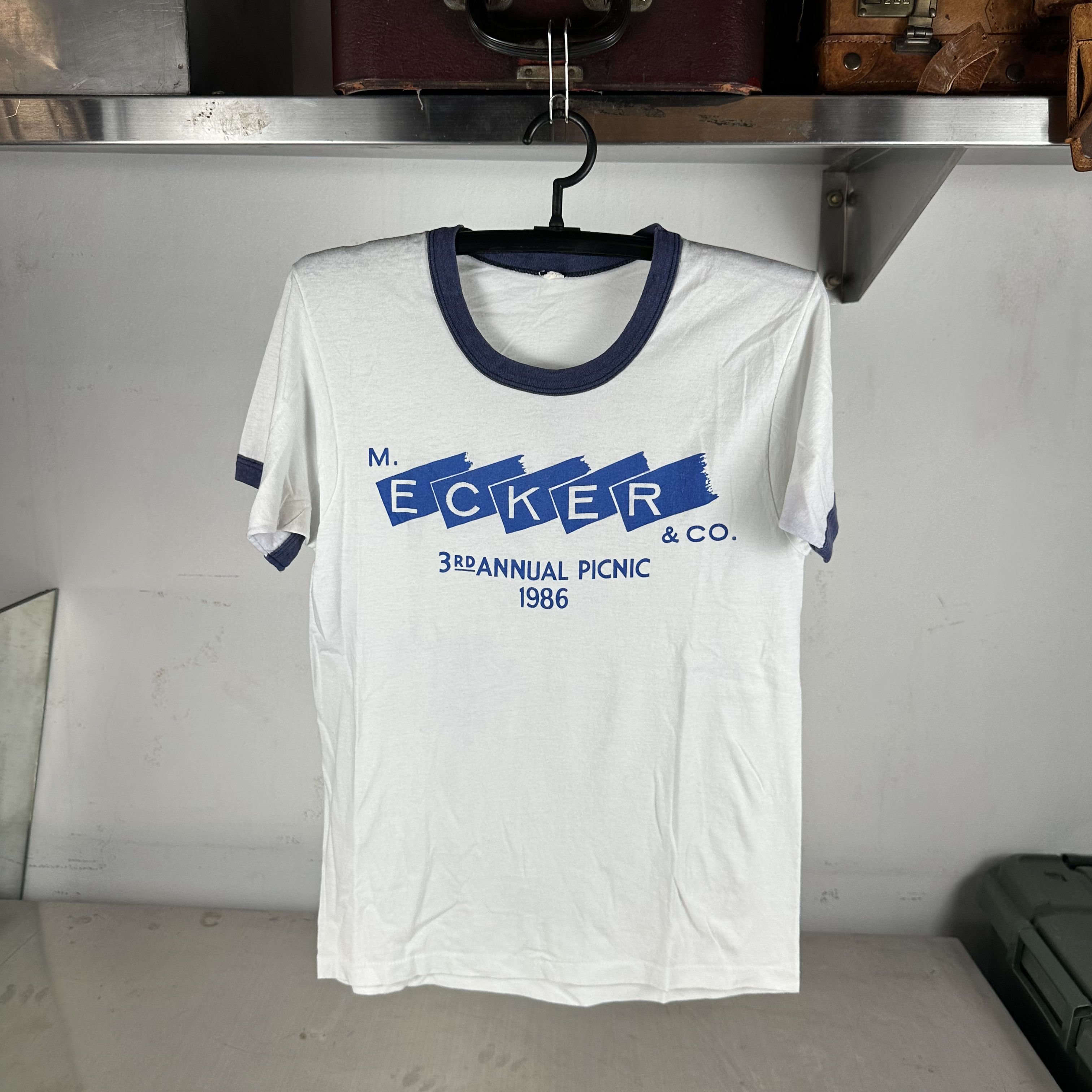 Vintage 1986 M. Ecker & Co 3rd Annual Picnic Ringer T-Shirt Size US S / EU 44-46 / 1 - 1 Thumbnail