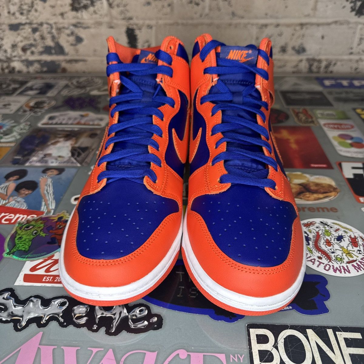Nike Nike Dunk High Retro Knicks Size 10 Orange Deep Royal DS Size US 10 / EU 43 - 4 Thumbnail