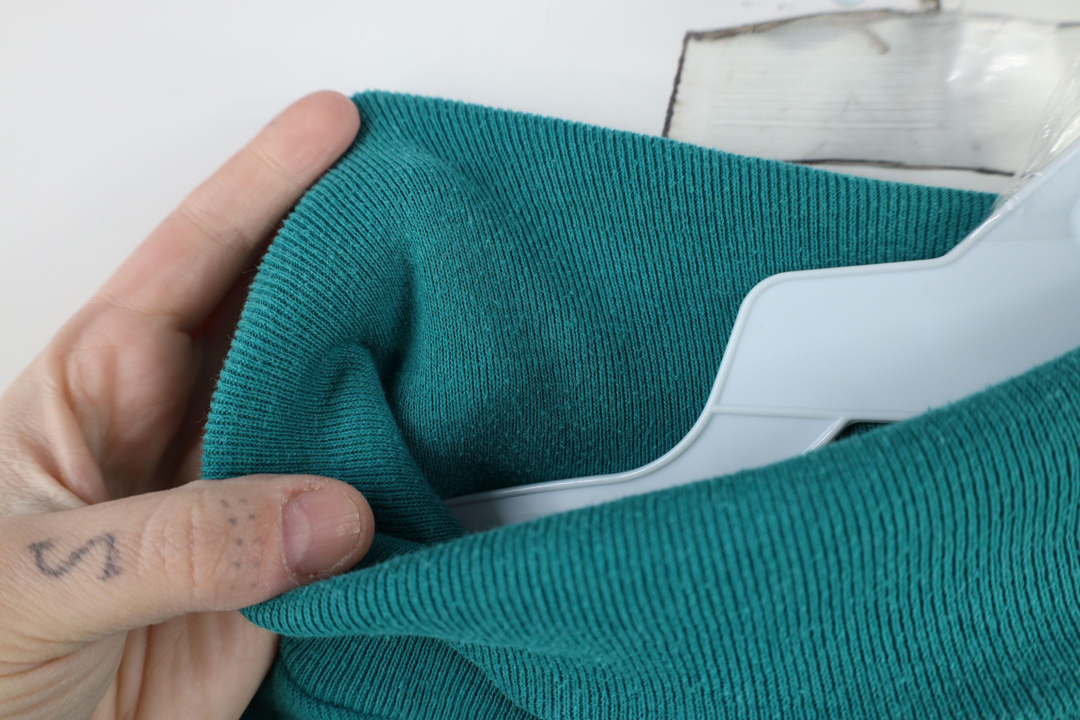 Vintage Vintage 90s Streetwear Heavy Turtleneck Sweatshirt Teal USA Size US XL / EU 56 / 4 - 5 Thumbnail