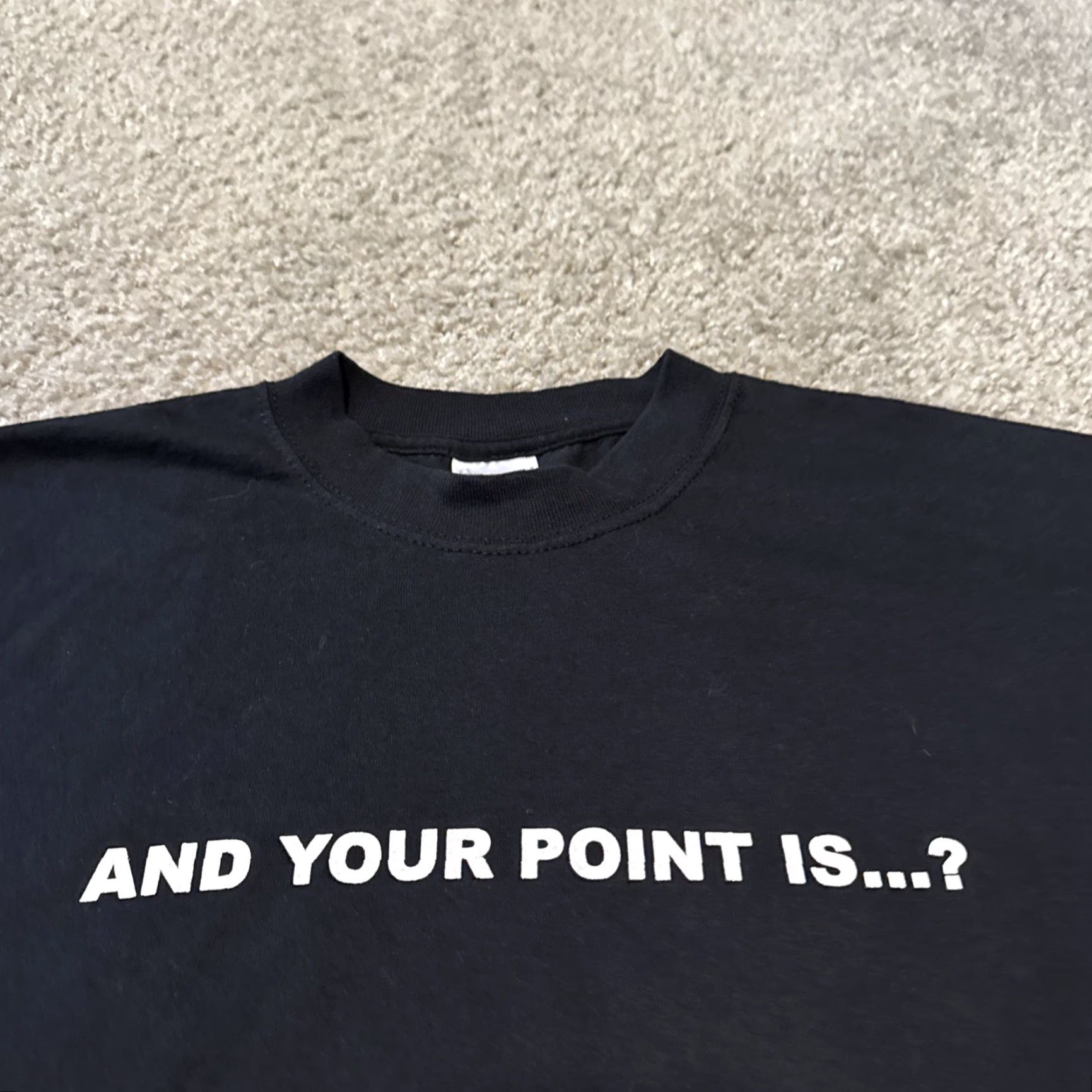 Gildan VINTAGE Y2K And Your Point Is…? Funny Y2K Joke Humor Slogan Shirt Large Size US L / EU 52-54 / 3 - 2 Thumbnail