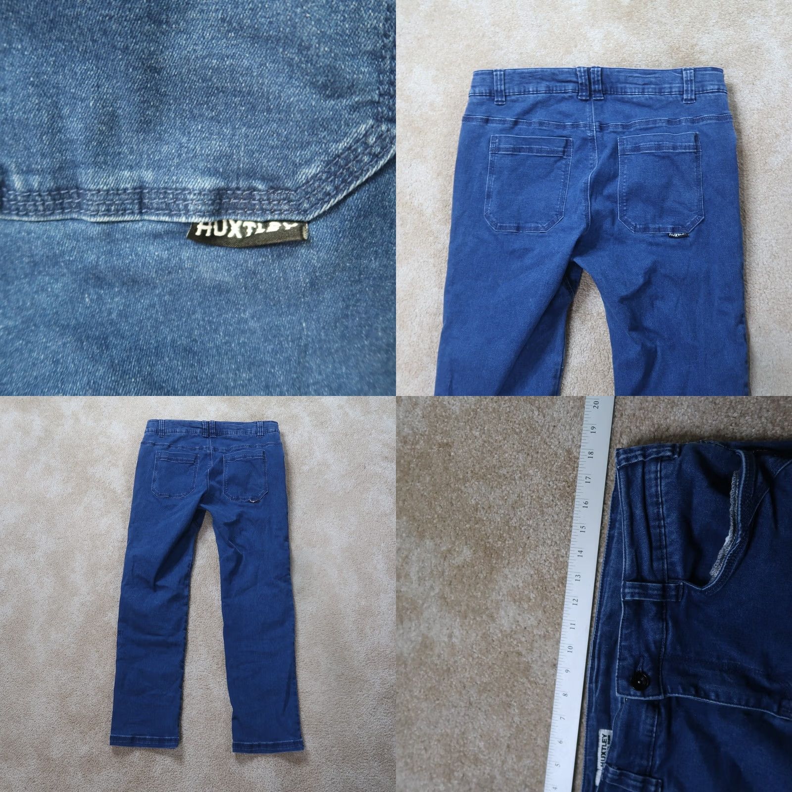 CO Huxtley Jeans Men 36x32 Straight Leg Denim 5-Pocket Cotton Blend Blue Stretch Denim Pants Regular Size Size US 36 / EU 52 - 8 Thumbnail