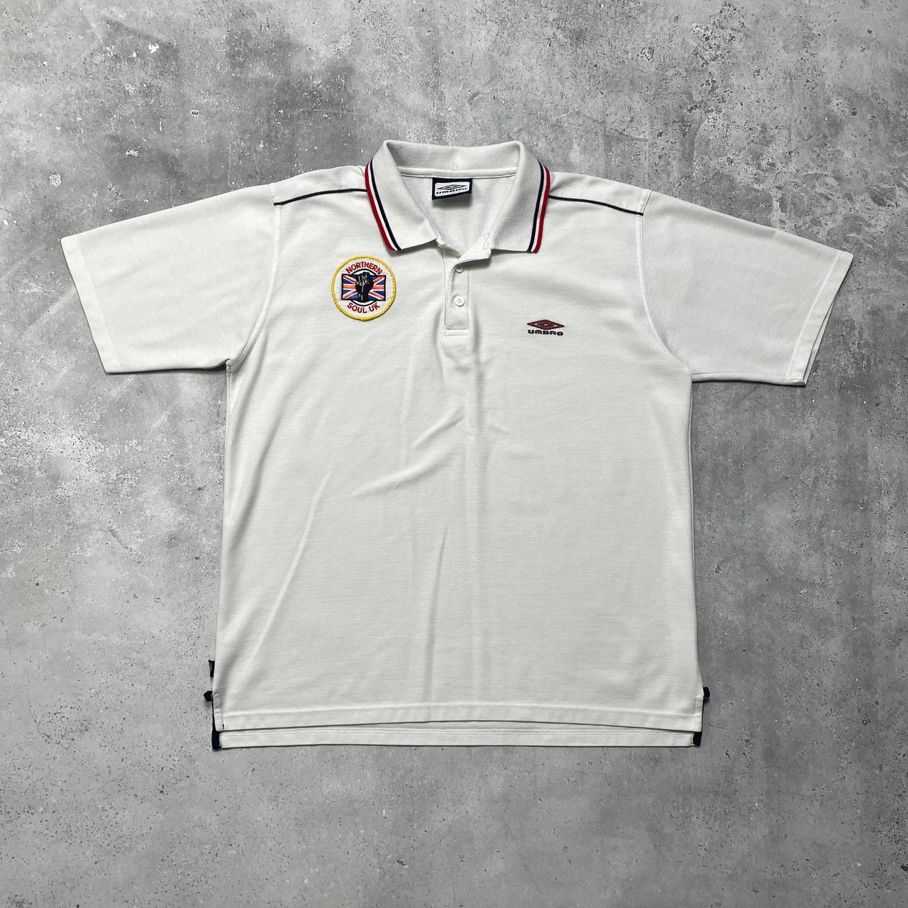 Band Tees Vintage 2000s Umbro Northern Soul UK Polo Shirt White XL Size US XL / EU 56 / 4 - 1 Thumbnail