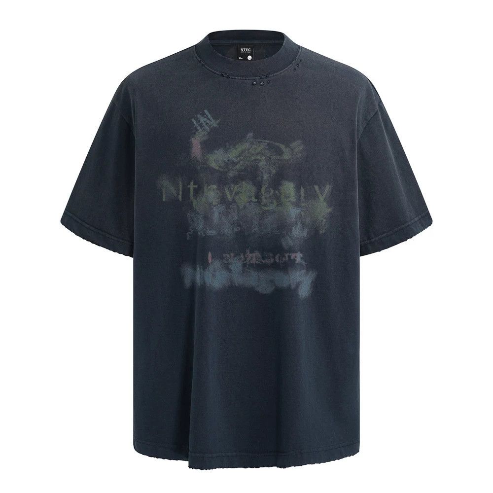 Vintage Men's distressed punk gradient graffiti print T-shirt Size US M / EU 48-50 / 2 - 1 Thumbnail