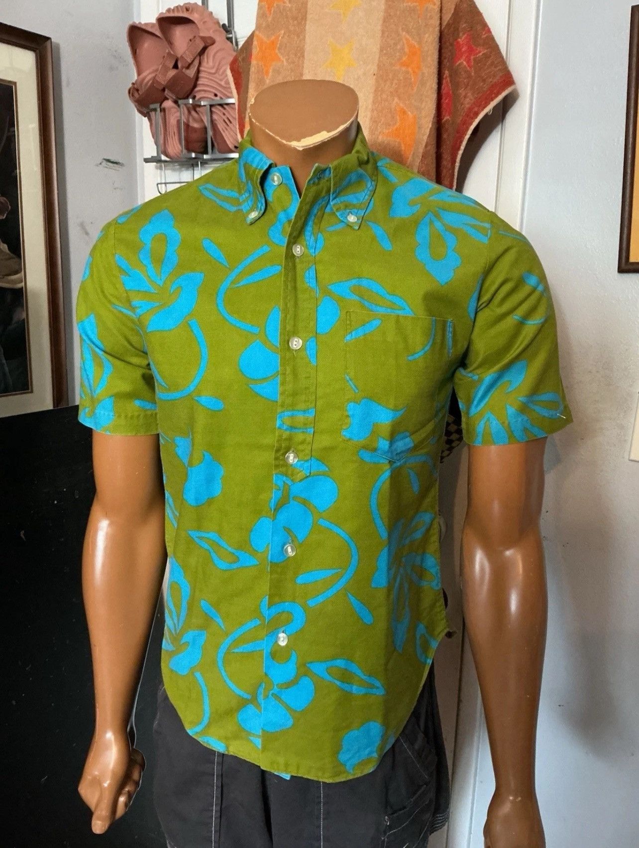 Vintage Vintage 1960s 70s Prince Kalakaua Hawaiian Floral Tiki Shirt Size US S / EU 44-46 / 1 - 8 Thumbnail