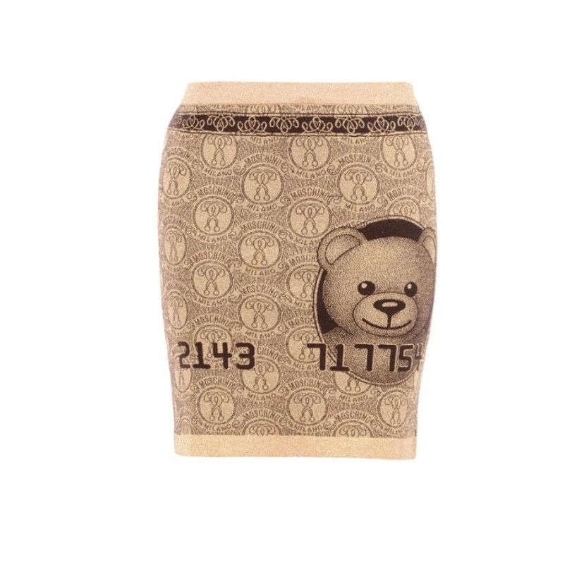 Moschino MOSCHINO COUTURE Jeremy Scott Teddy Bear Credit Card SKIRT Size 25" / US 0 / IT 36 - 4 Thumbnail
