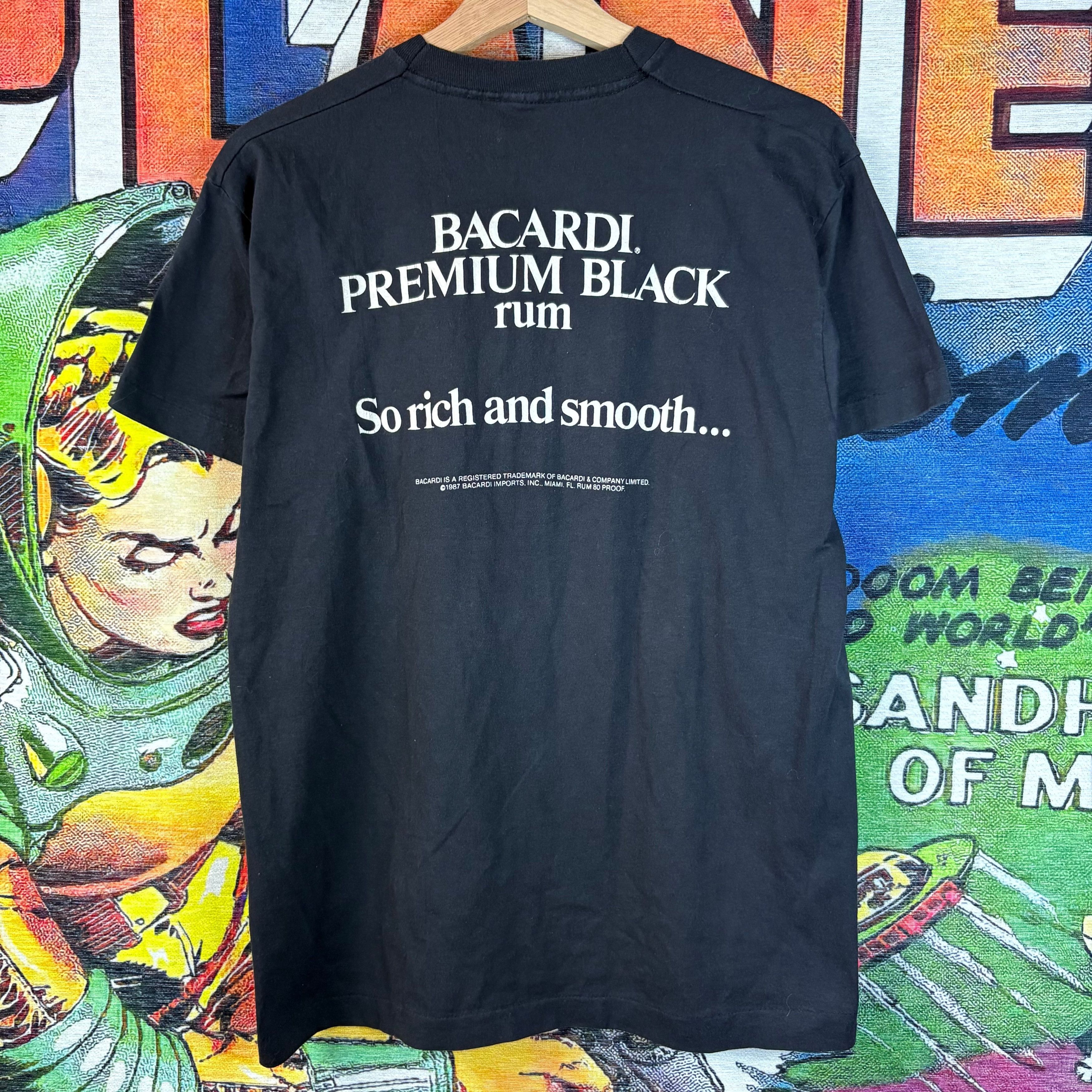 Vintage Vintage 1987 Bacardi Premium Black Rum Tee Size Large Size US L / EU 52-54 / 3 - 3 Thumbnail