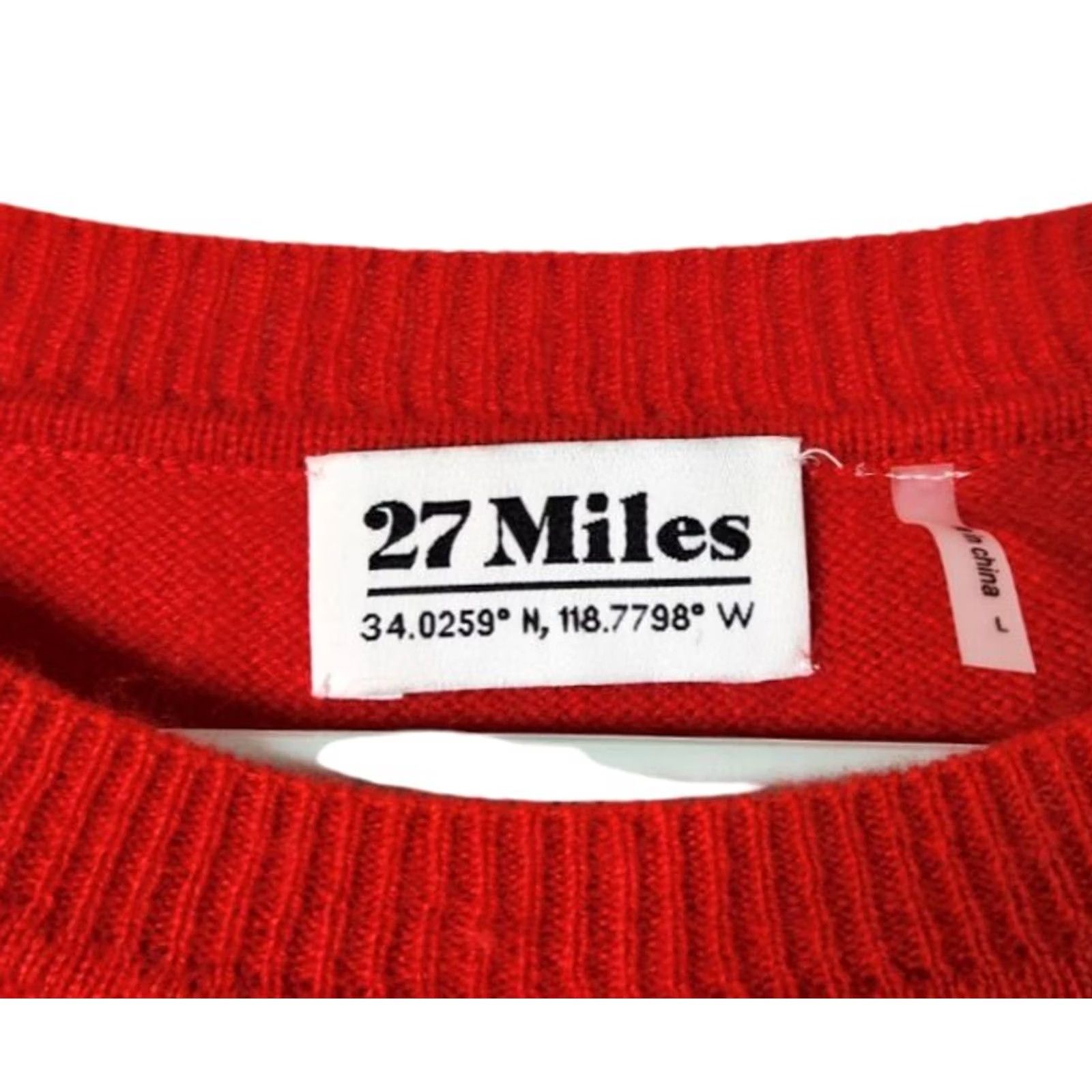 Vintage 27 Miles Women's L Sweater Pullover 100% Cashmere Red Long Sleeve Heart Knit Size L / US 10 / IT 46 - 4 Thumbnail