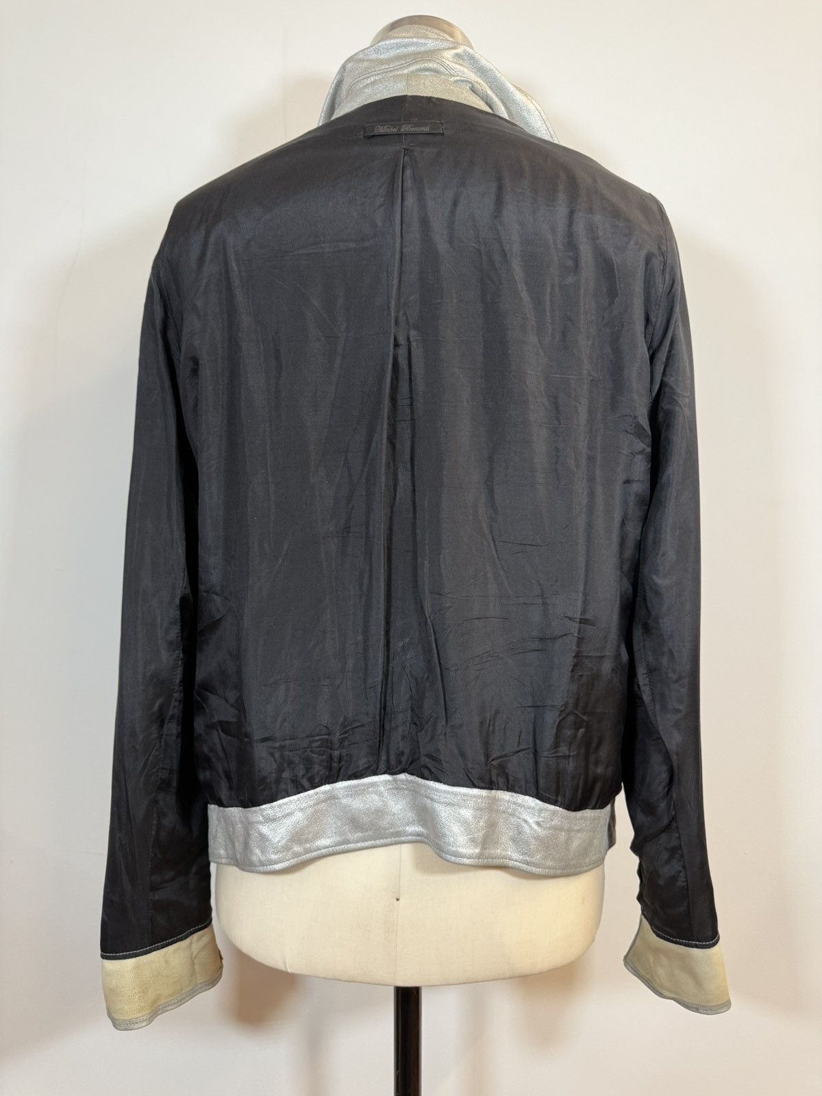 Michele Berandi Michel Berandi Silver Metallic Lambskin LeatherJacket Size US XL / EU 56 / 4 - 11 Thumbnail