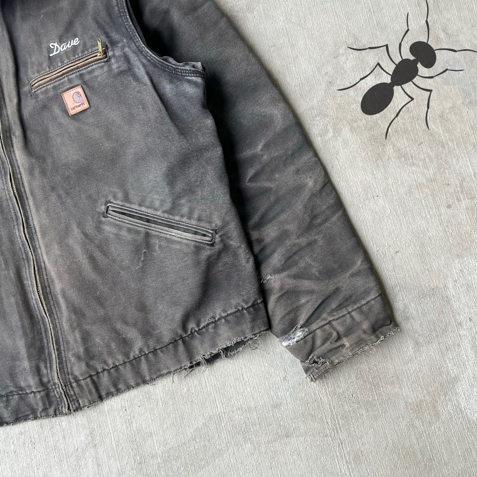 Carhartt × Vintage Carhartt J97 BLK faded black detroit work wear jacket Size US L / EU 52-54 / 3 - 3 Thumbnail
