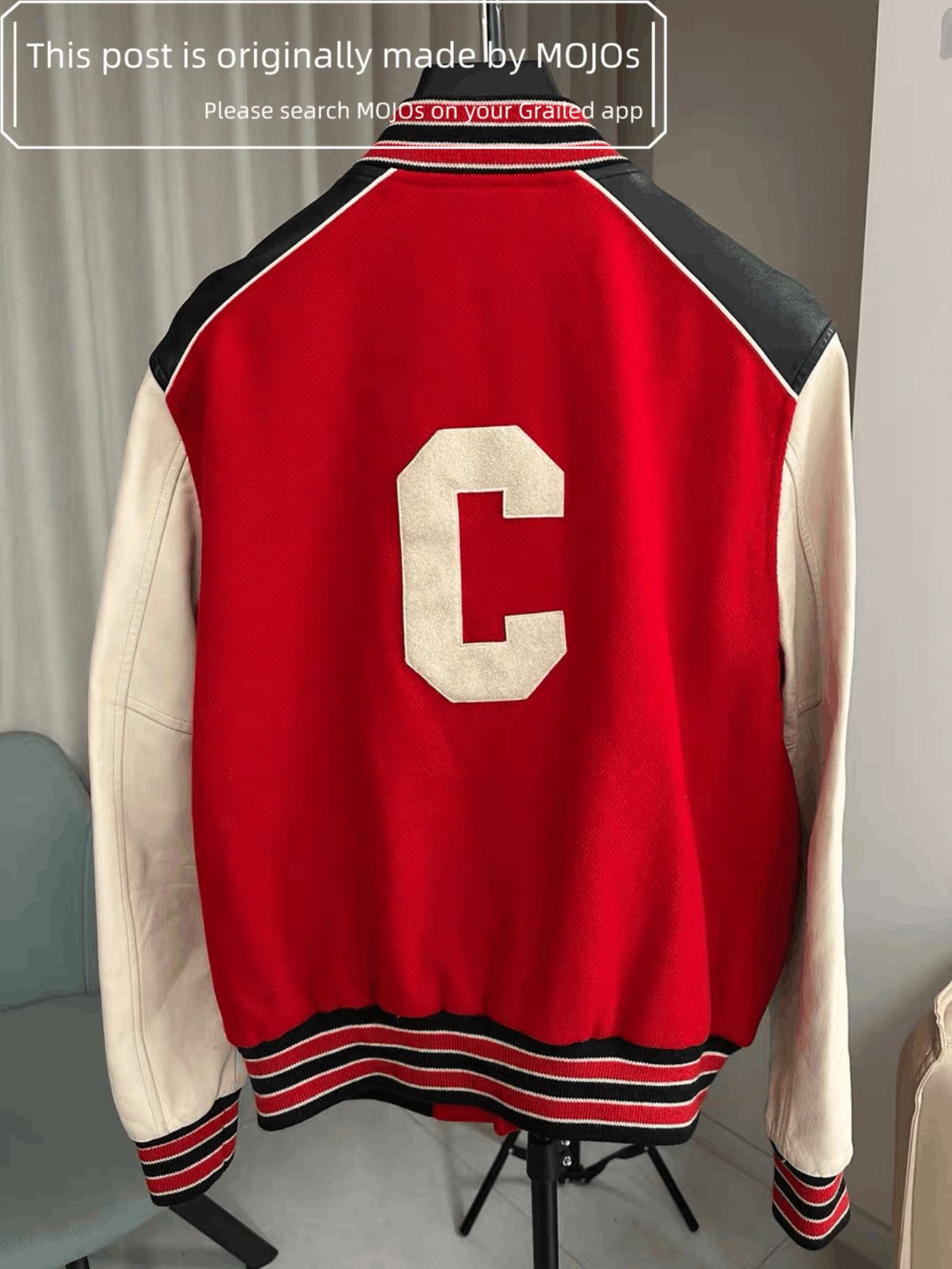 Celine Sz 50 Celine C Logo Leather Sleeves Baseball Jacket Size US M / EU 48-50 / 2 - 4 Thumbnail