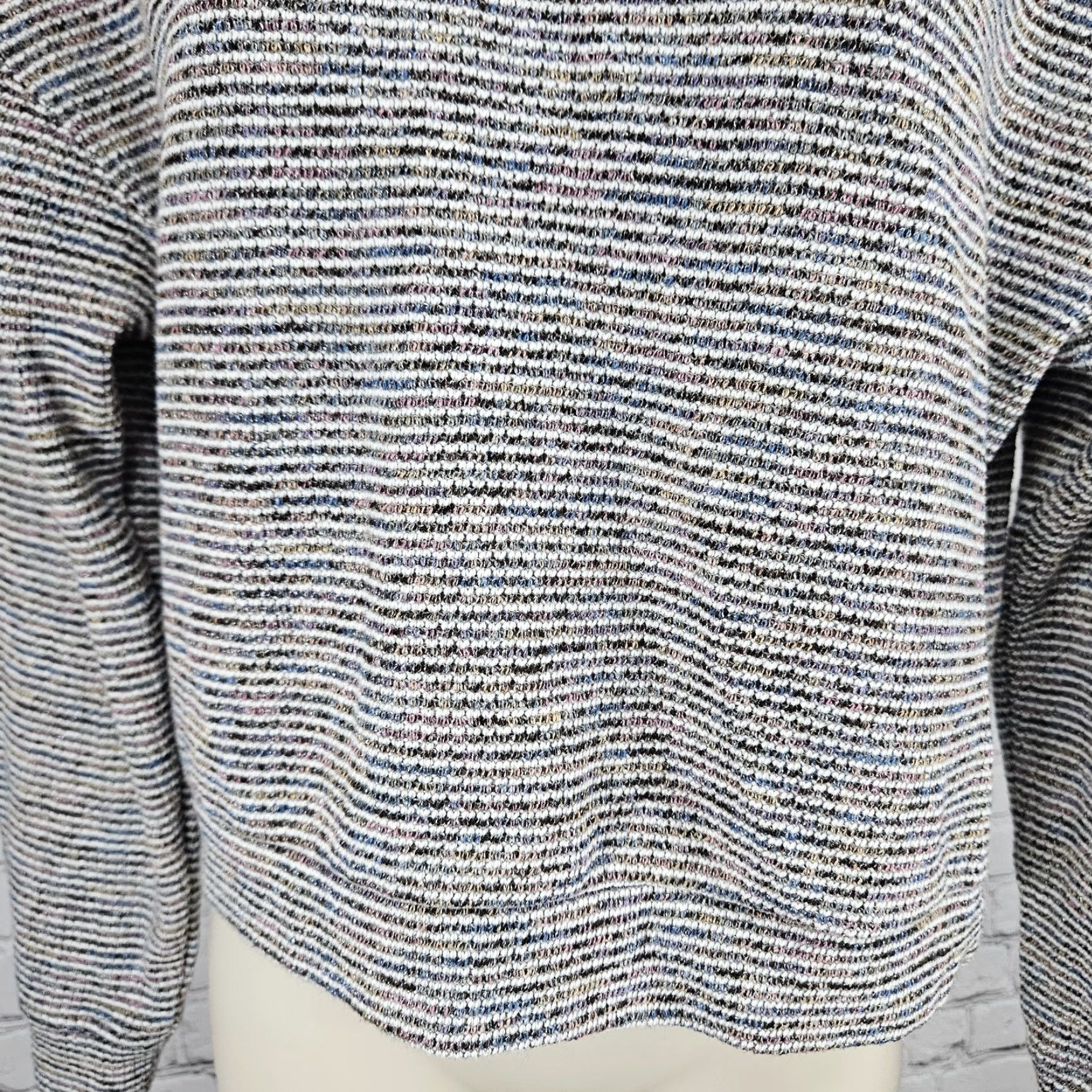 Madewell Madewell Multicolor Textured Ribbed Mock Neck Pullover Crop Sweater Top Medium Shirt Womens Modern Classic Pullover Knit Pretend? Size M / US 6-8 / IT 42-44 - 6 Thumbnail