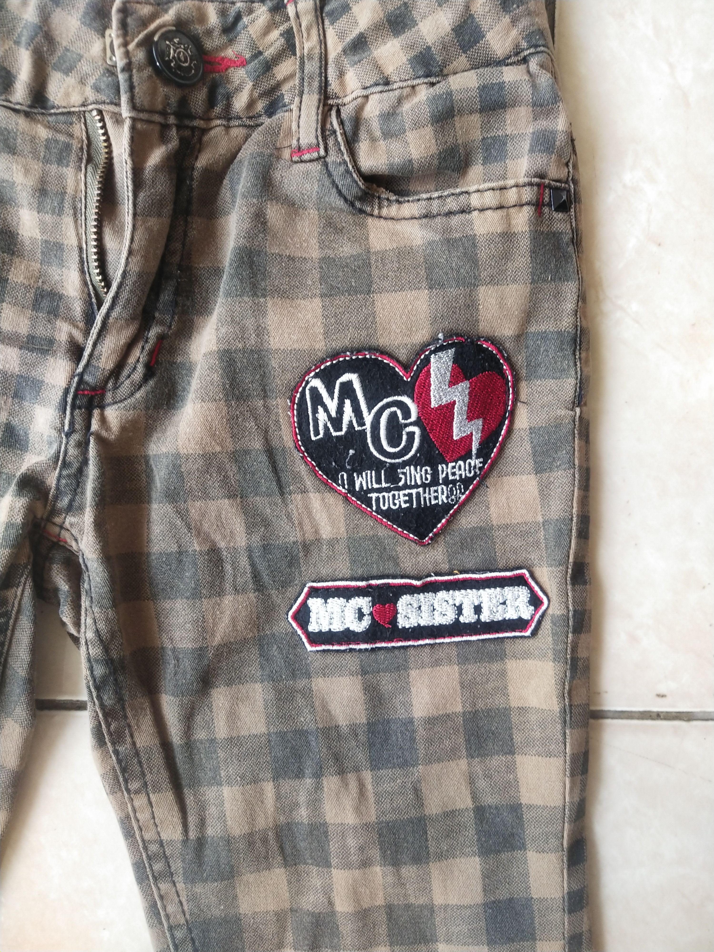 Hysteric Glamour MC Sister 2000s Gingham Plaid Pants Harajuku Punk Style Size 27" / US 4 / IT 40 - 3 Thumbnail