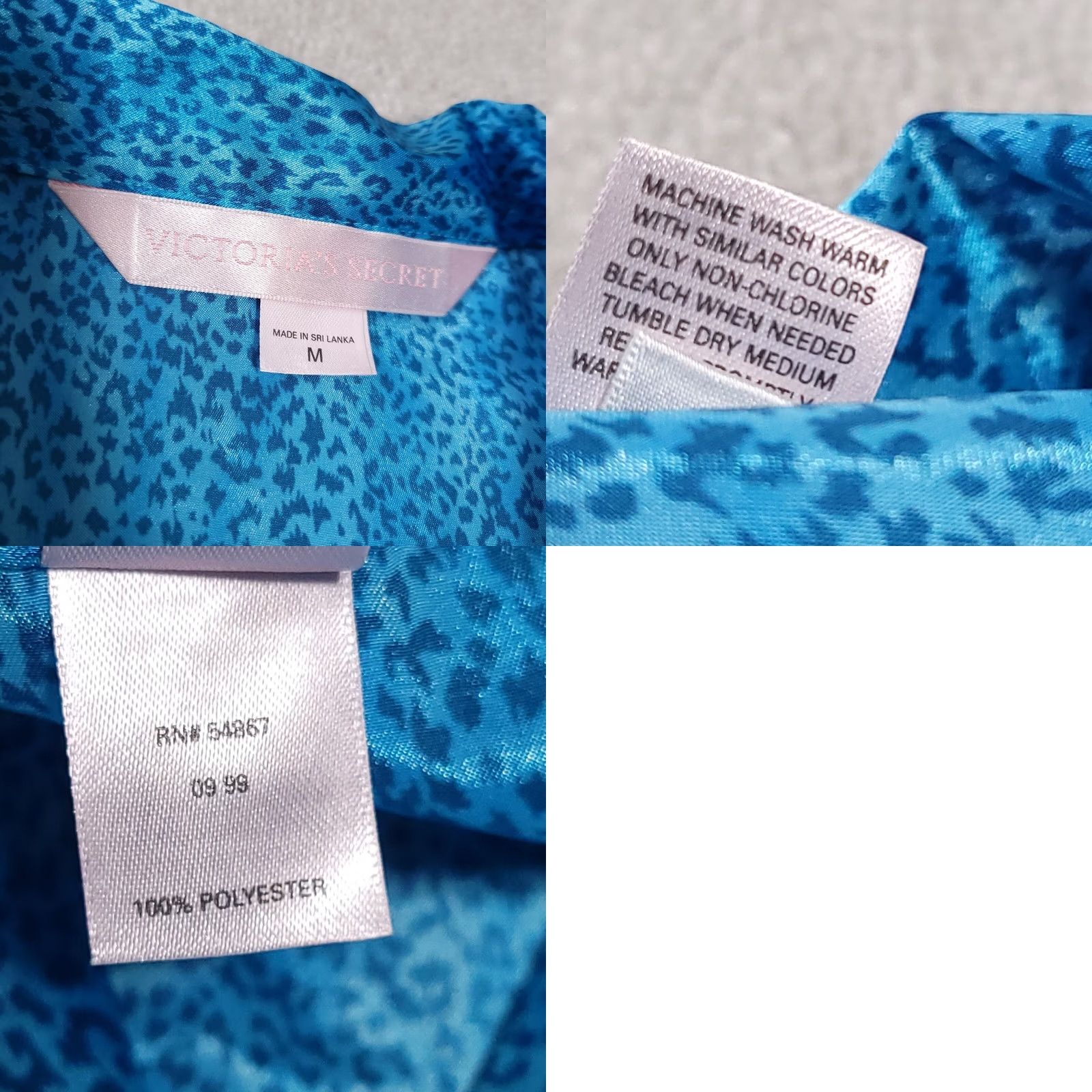 Victoria's Secret VINTAGE: Victoria’s Secret Animal Print Silky Night Sleep Shirt Pajama Womens Medium Blue Size M / US 6-8 / IT 42-44 - 9 Thumbnail