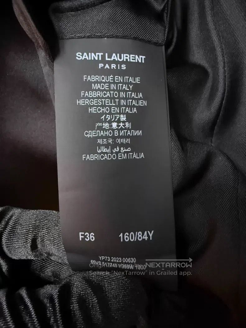 Saint Laurent Paris Saint Laurent Paris Satin Smoking Suit Jacket i Size XS / US 0-2 / IT 36-38 - 4 Thumbnail