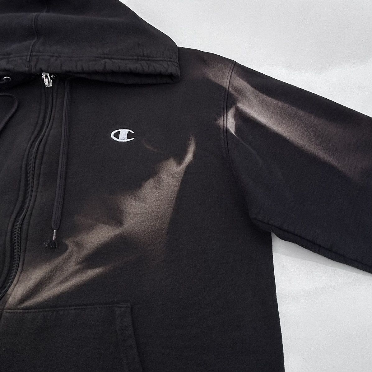 Champion Champion Classic Black Full Zip Y2K Hoodie Sun Fade Men’s M Size US M / EU 48-50 / 2 - 3 Thumbnail