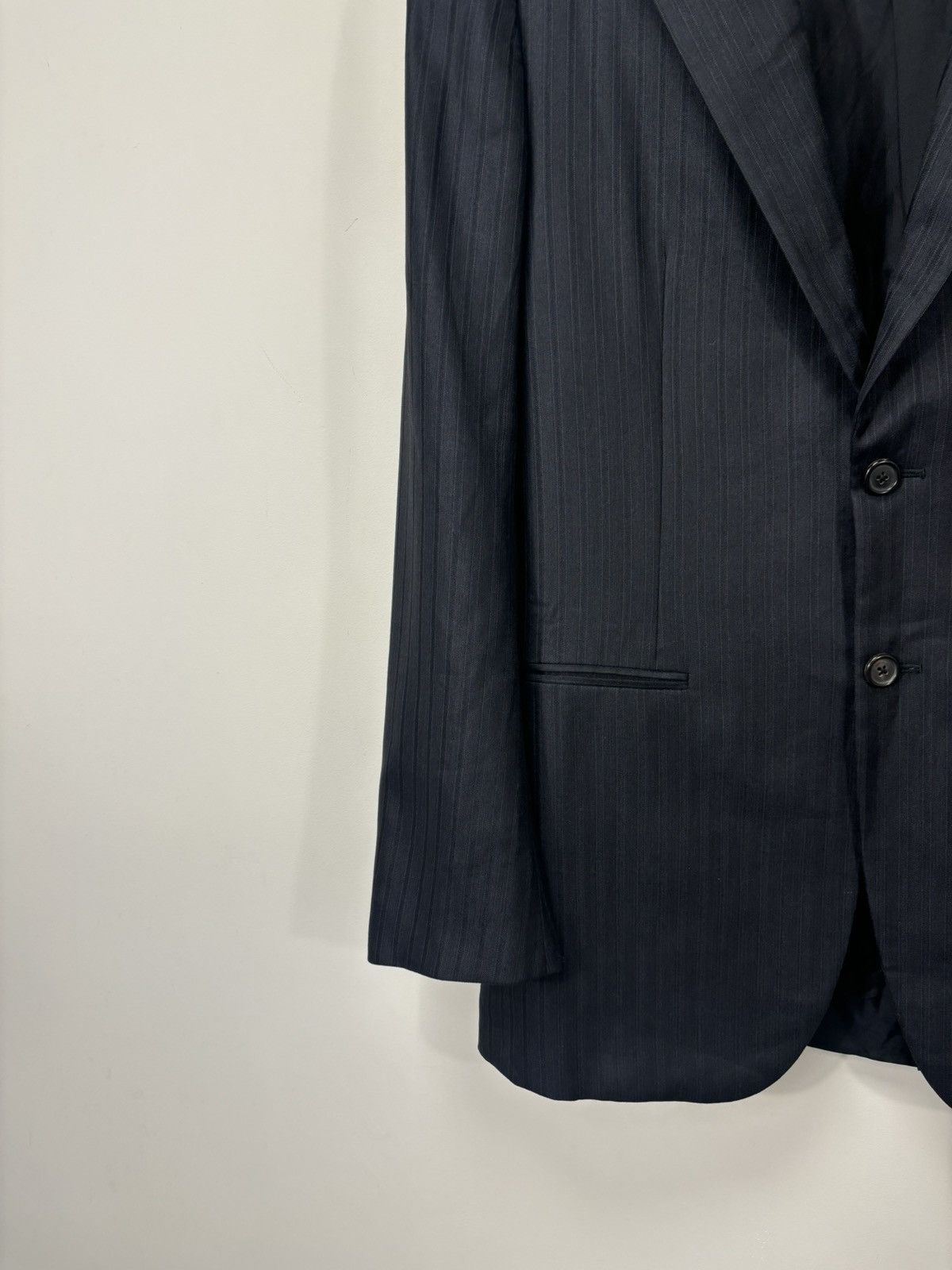 Prada Prada Vintage Men’s Striped Gray Wool Silk Blazer Jacket Size 38R - 7 Thumbnail