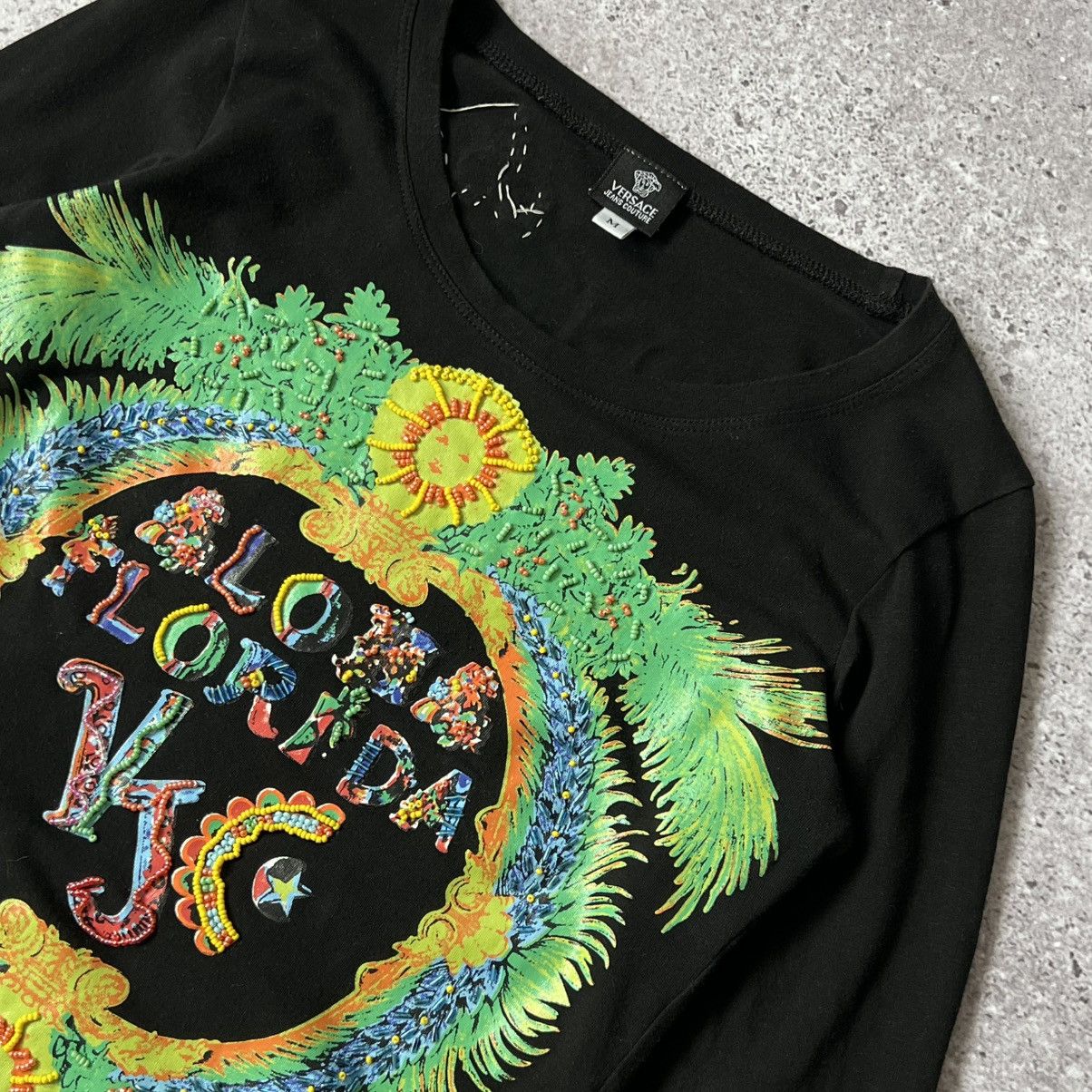 Versace Jeans Couture Vintage Versace Jeans Couture Aloha Florida Beaded Top Size M / US 6-8 / IT 42-44 - 2 Thumbnail