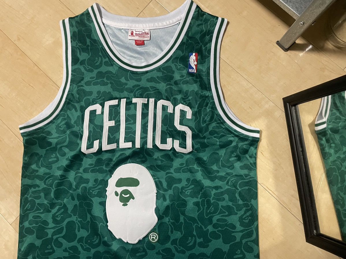 Bape Bape × Mitchell & Ness Boston Celtics Jersey | Grailed