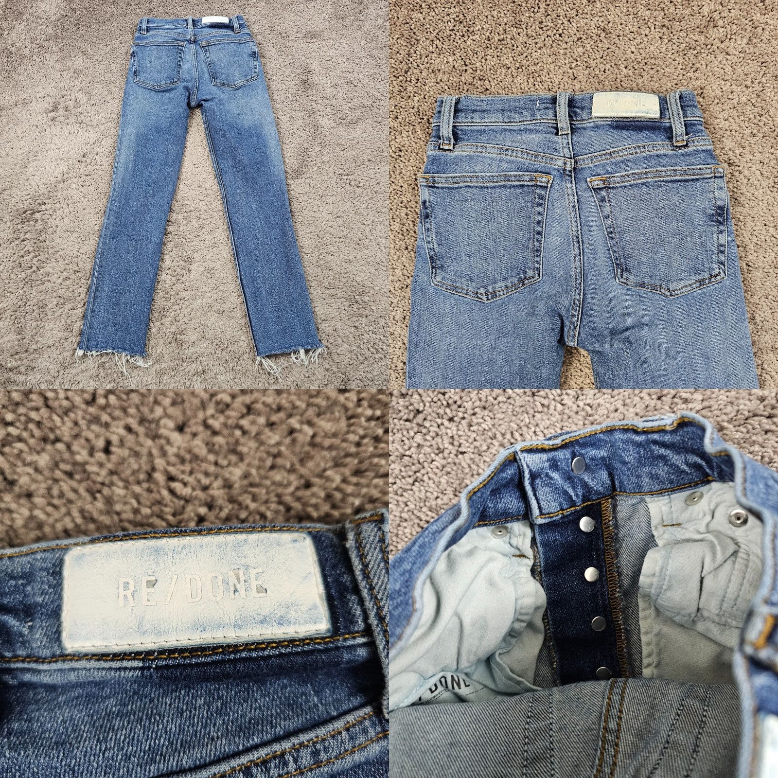 Vintage VINTAGE Redone Jeans Womens Ankle Crop High Rise 90s Distressed Stretch Blue 24 Women's Denim Style Size 42" / US 20 - 8 Thumbnail
