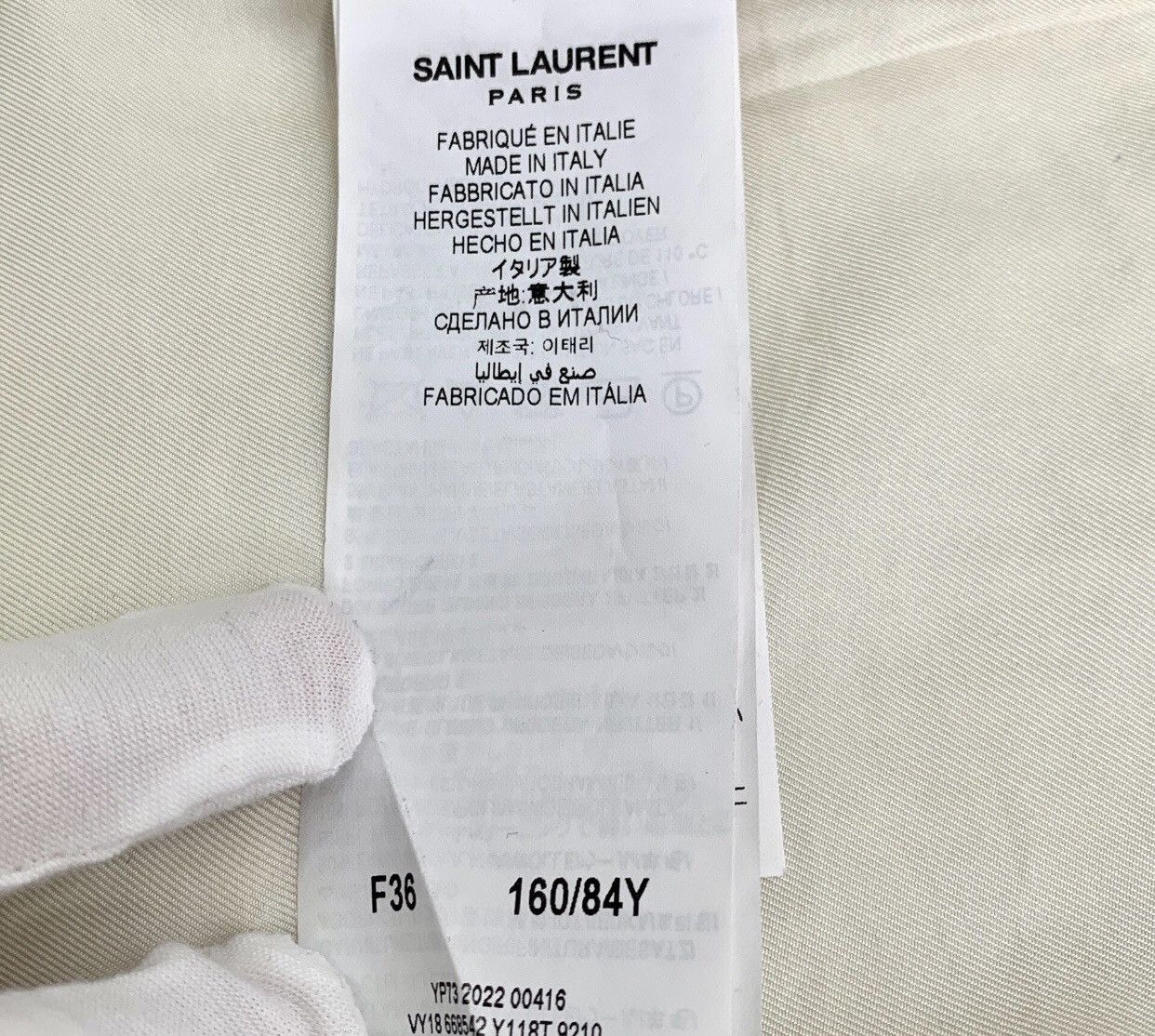 Saint Laurent Paris Saint Laurent SLP 22 beige round neck small style jacket Size US XS / EU 42 / 0 - 6 Thumbnail