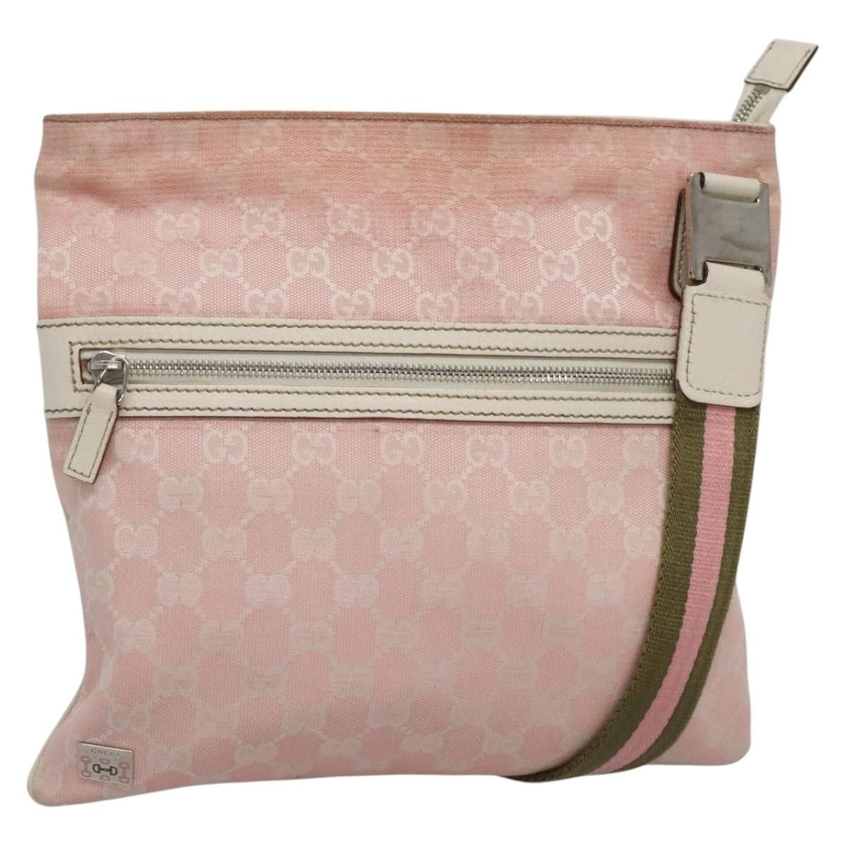 Gucci GUCCI GG Canvas Sherry Line Tote Bag Pink Silver Size ONE SIZE - 1 Thumbnail