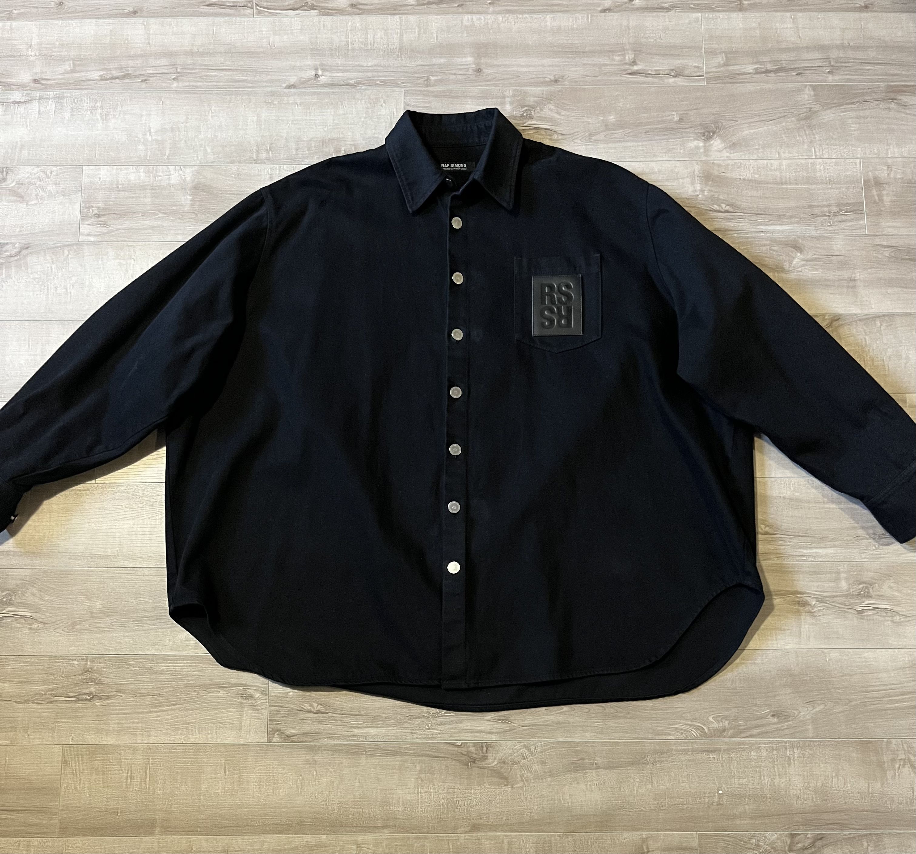 Raf Simons Raf Simons Oversized Black Denim Shirt | Grailed