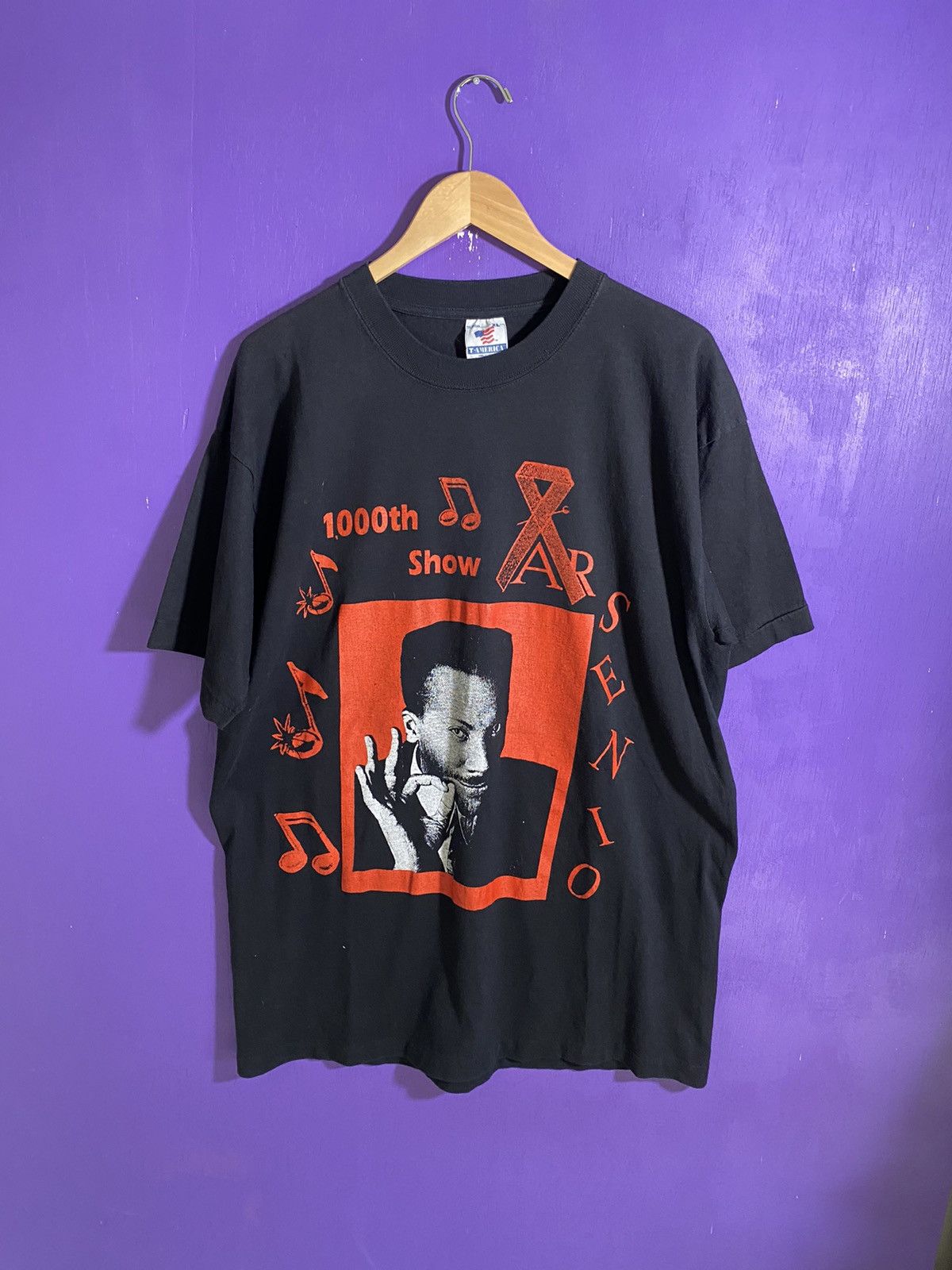 Rap Tees × Vintage Vintage 90s Arsenio Hall 1000th show rap tee Size US XL / EU 56 / 4 - 1 Thumbnail