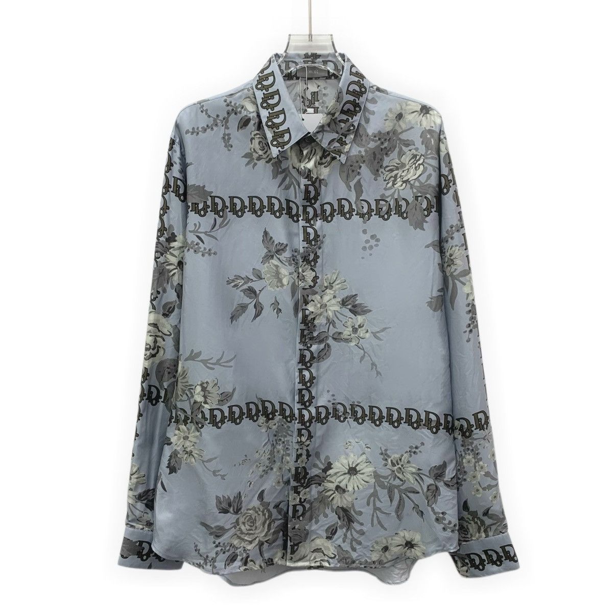 Dior Dior Floral Logo Letter Print Silk Long Sleeve Shirt K26WX Size M / US 6-8 / IT 42-44 - 1 Thumbnail