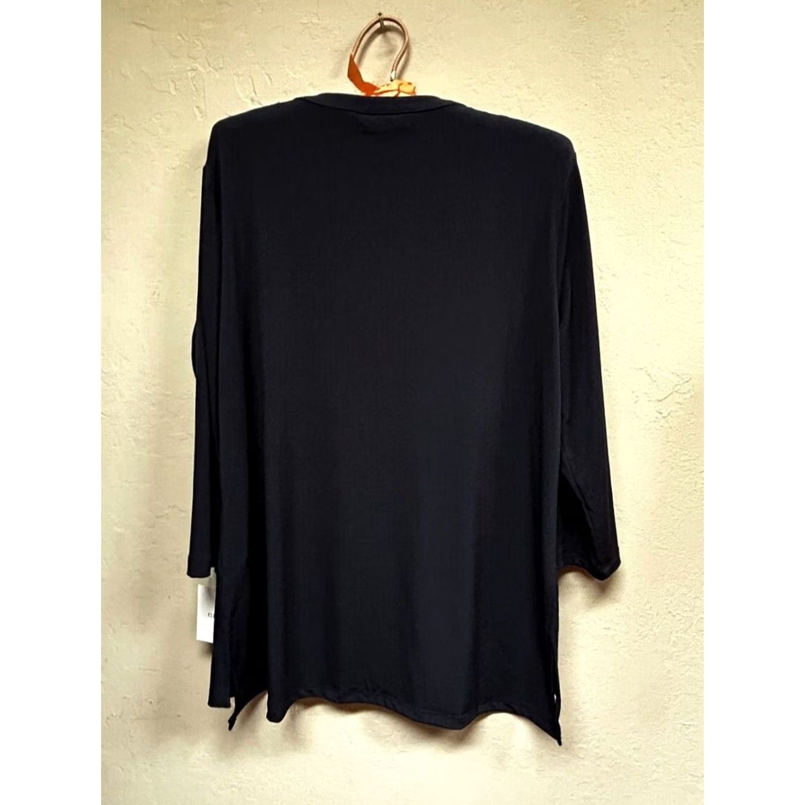 Ellen Tracy ELLEN TRACY Women's 3/4 Sleeve Zip Front Utility Top Navy Large New Size L / US 10 / IT 46 - 2 Thumbnail