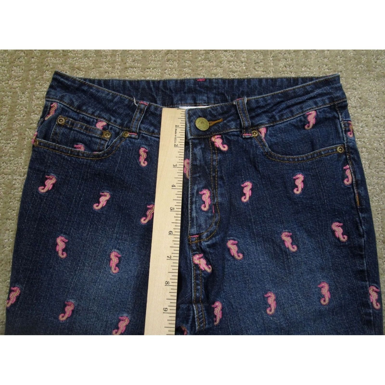 Lilly Pulitzer Lilly Pulitzer Jeans Bootcut Women 4 Blue Mid Rise Denim Embroidered Logo Horse Animals Capella? Size 27" / US 4 / IT 40 - 6 Thumbnail