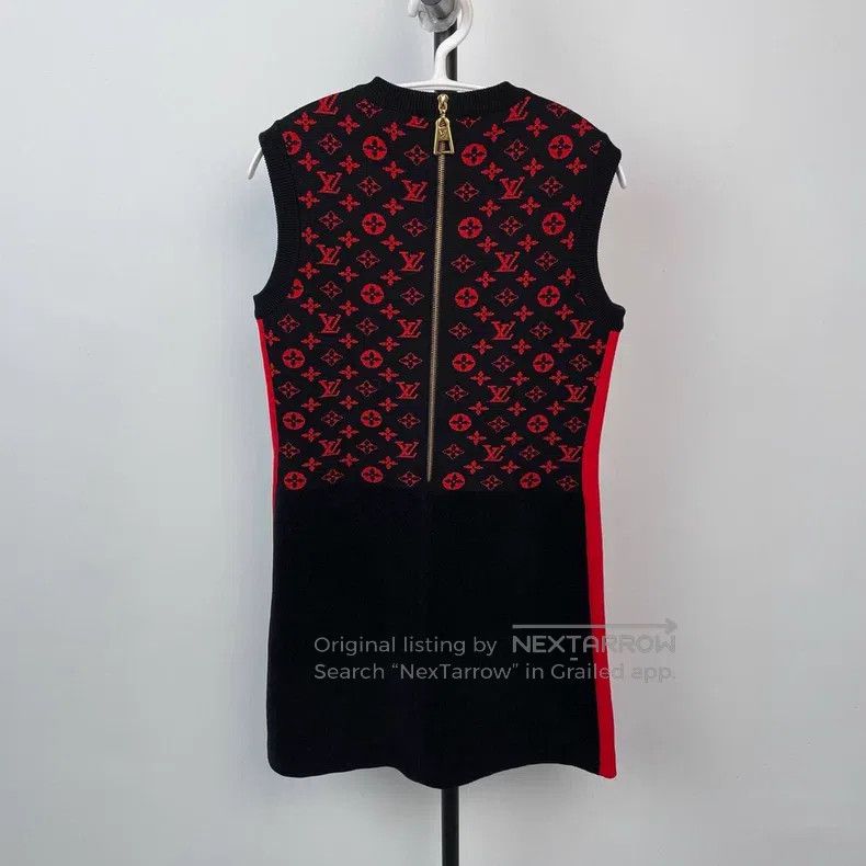 Louis Vuitton Louis Vuitton Black and red color-block presbyopic dress Size M / US 6-8 / IT 42-44 - 3 Thumbnail