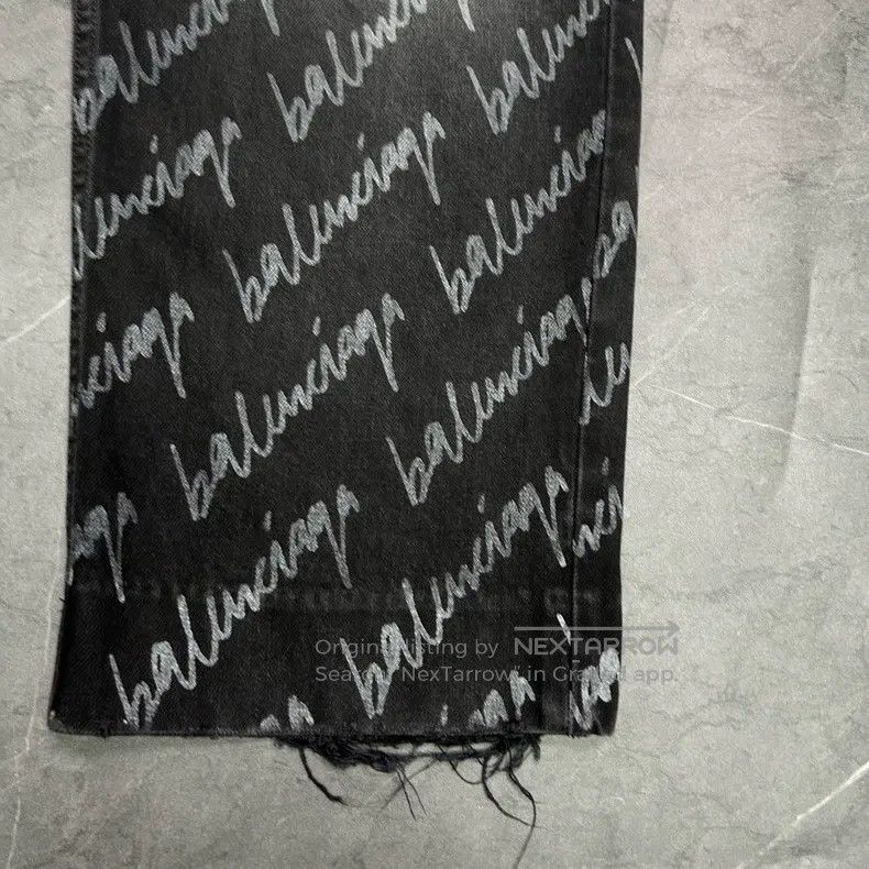 Balenciaga Balenciaga Cursive Letter Logo Bullet Screen Printed Denim Size US 27 - 3 Thumbnail