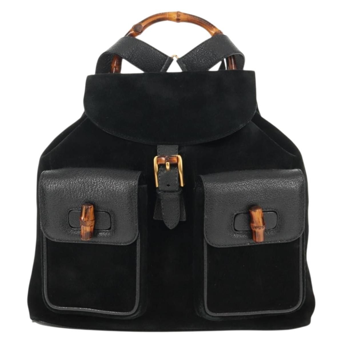 Gucci Gucci Vintage Bamboo Backpack Suede Size ONE SIZE - 1 Thumbnail