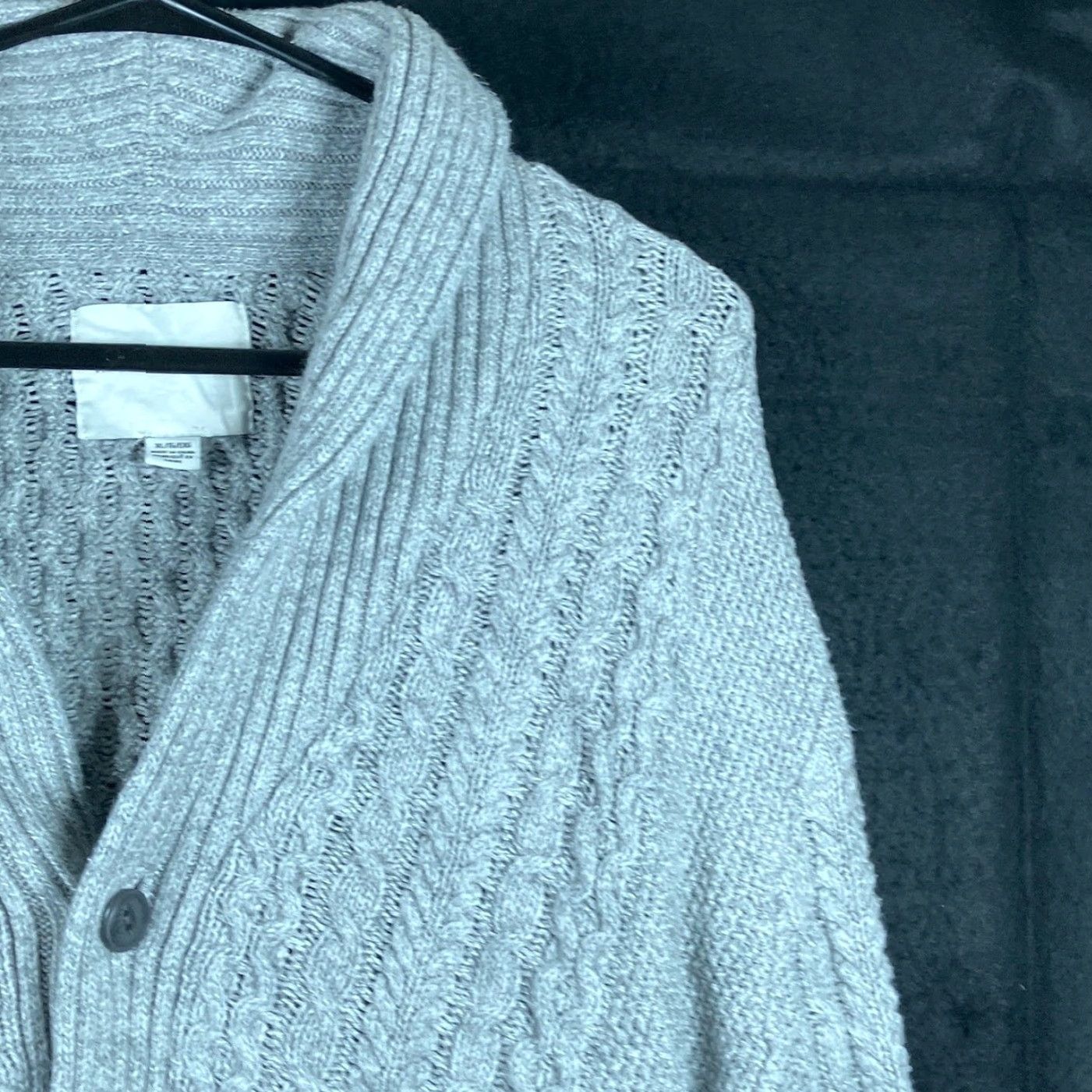 Vintage American Eagle Sweater Gray Button Front Shawl Knit Cotton Blend XL Mens Cardigan Casual Winter Fall Spring 3-Button IGW Size US XL / EU 56 / 4 - 5 Thumbnail