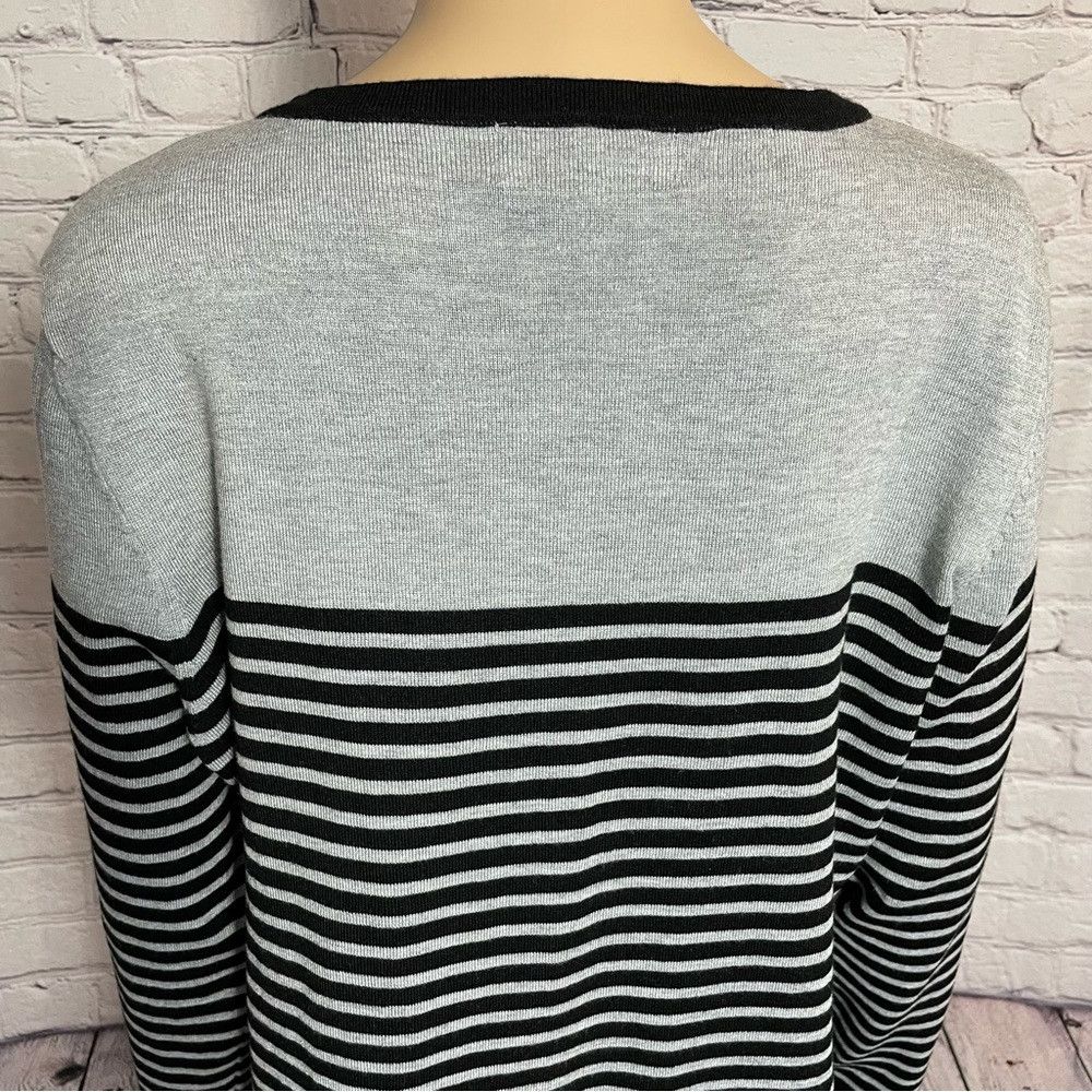 Other Karen Scott Gray Black Stripes Cardigan Size XL Size XL / US 12-14 / IT 48-50 - 9 Thumbnail