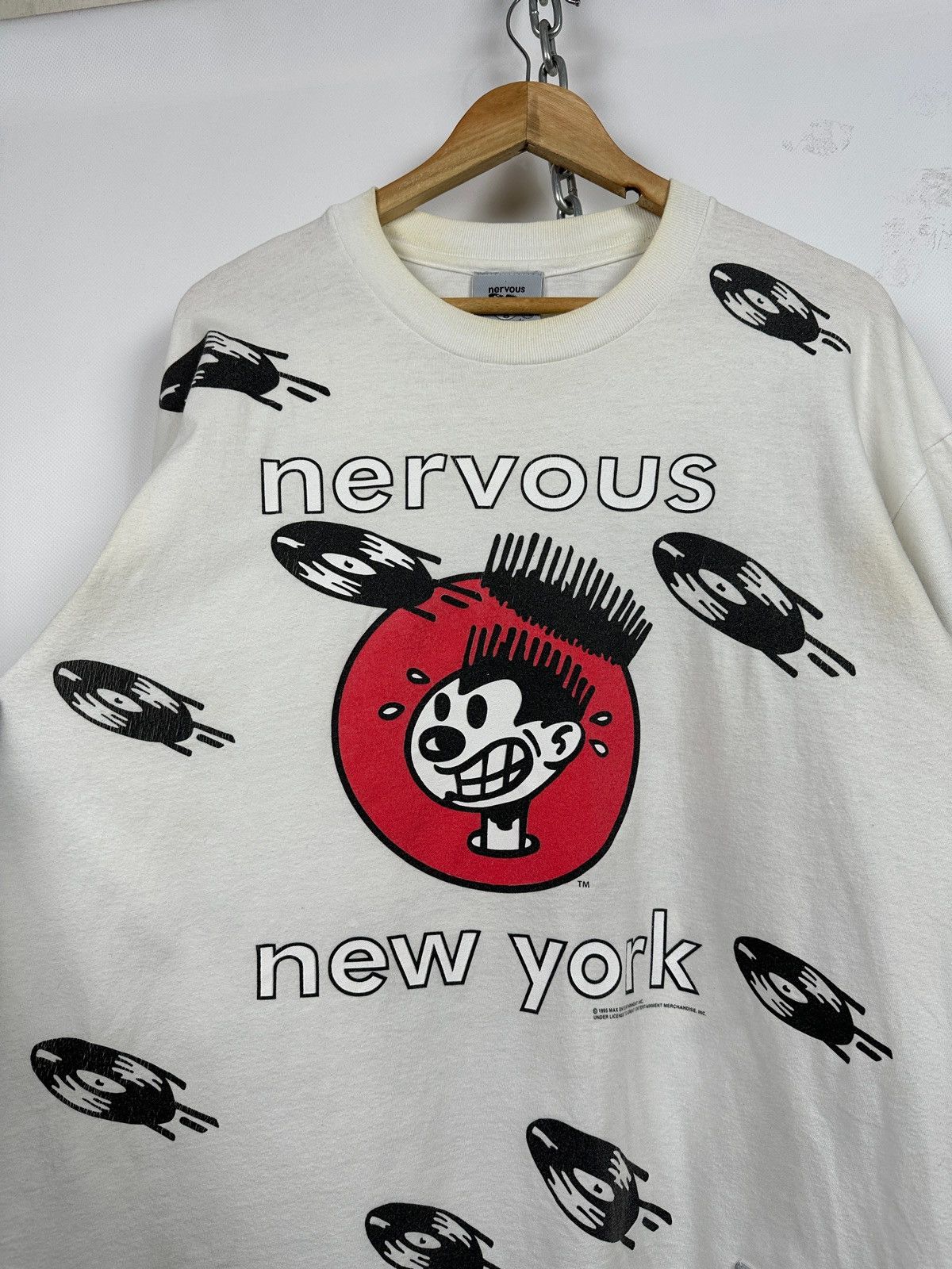 Rap Tees 1995 Vintage Nervous New York Records Rap T-Shirt Size US XL / EU 56 / 4 - 11 Thumbnail