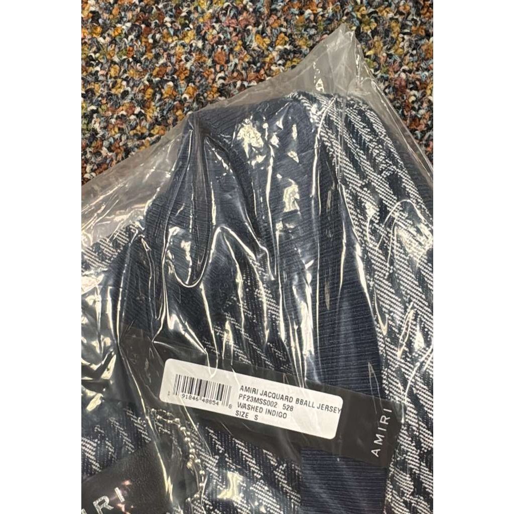 Amiri o1rshd1 Jacquard BBall Jersey Top Tank in Washed Indigo Size US S / EU 44-46 / 1 - 13 Thumbnail