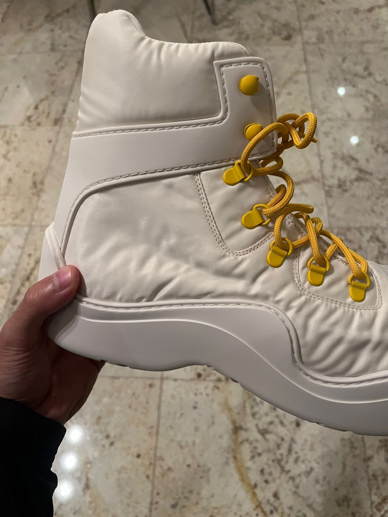 Bottega Veneta o1rshd1 Puddle Bomber Boots in String / Egg Yolk Size US 13 / EU 46 - 17 Thumbnail