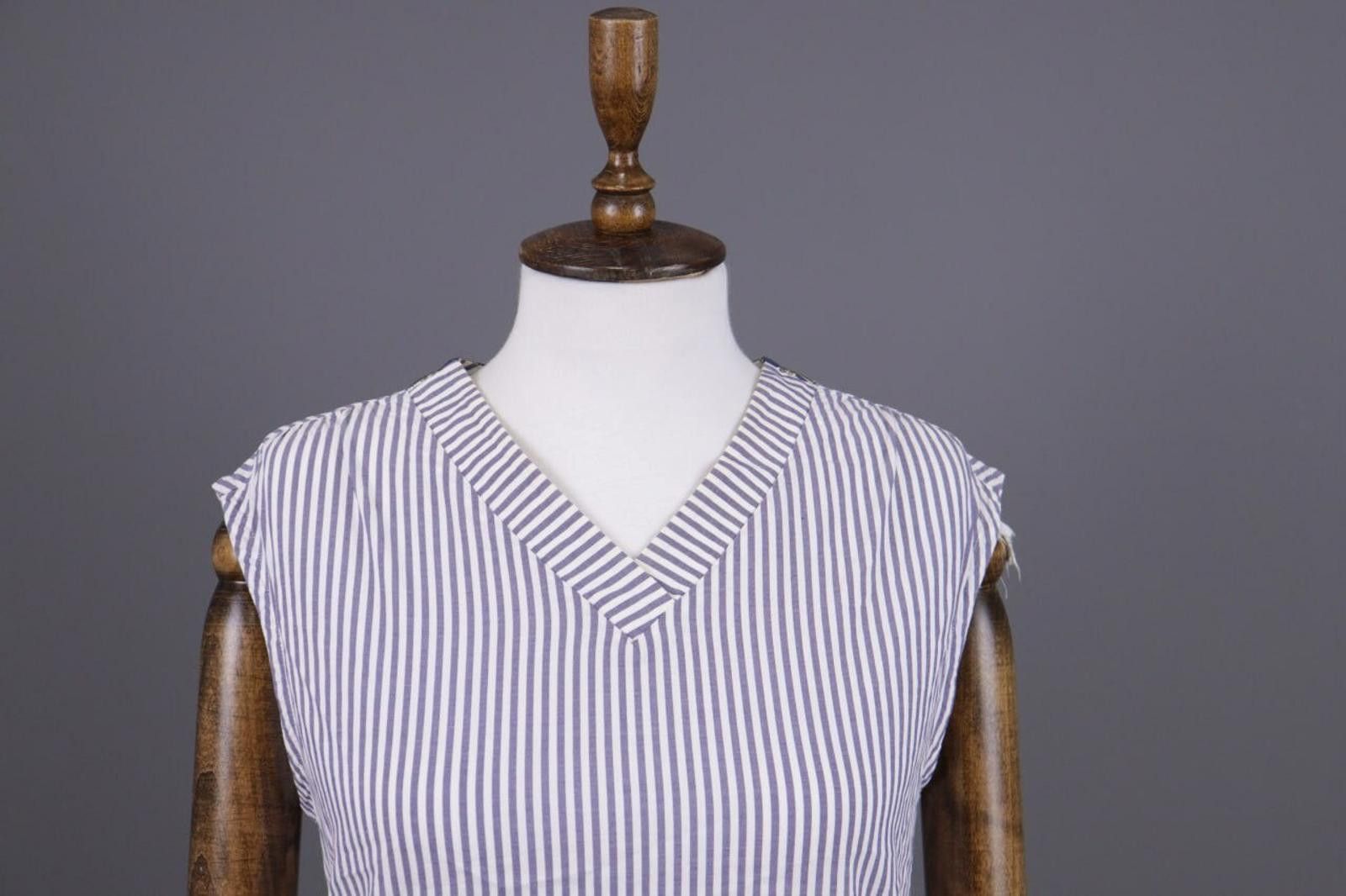 Designer S'Max Mara Multicolour Striped V-Neck Blouse Shirt Size 38 Size M / US 6-8 / IT 42-44 - 2 Thumbnail