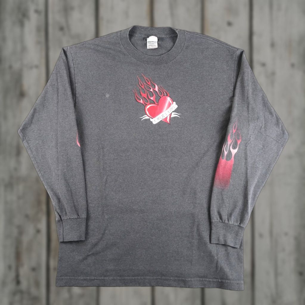 Vintage VINTAGE Cruel Girl Flame Long Sleeve T-Shirt XL Gray Heart Logo Women Shirt Size XL / US 12-14 / IT 48-50 - 1 Thumbnail