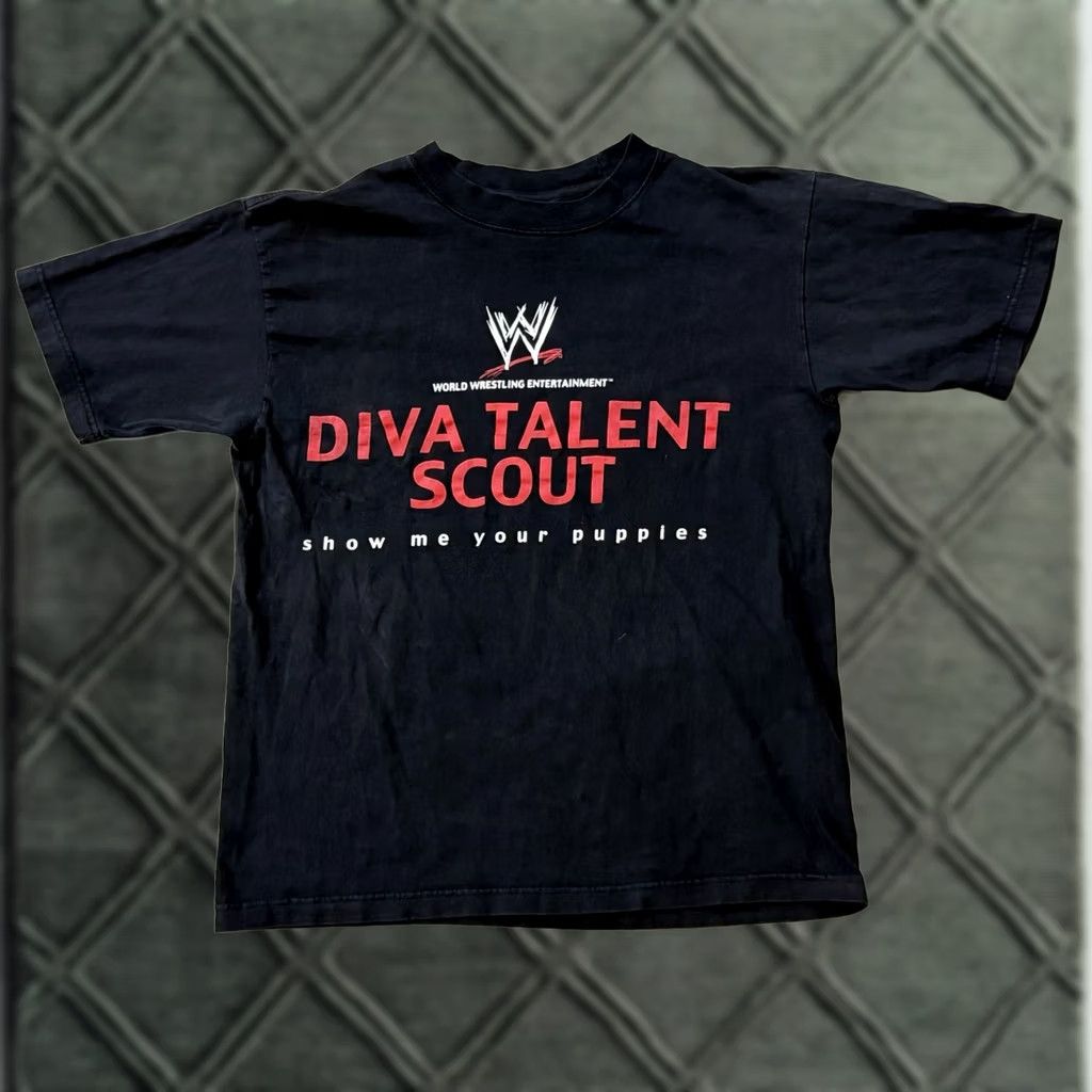 Vintage VINTAGE WWF Diva Talent Scout: Show Me Your Puppies Shirt Medium Black Cotton 2000s Unisex Adults Size US M / EU 48-50 / 2 - 1 Thumbnail